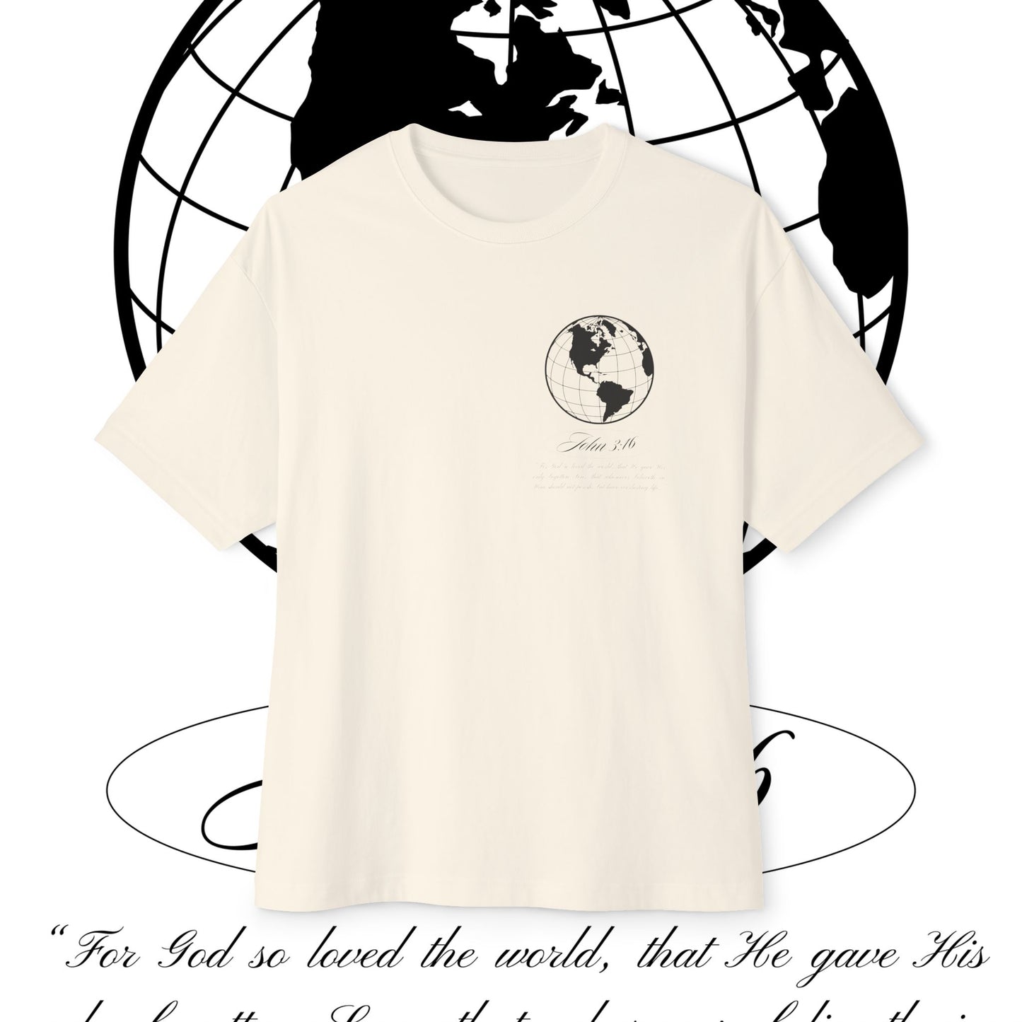 Oversized Boxy Tee - JOHN 3:16 T- Shirt