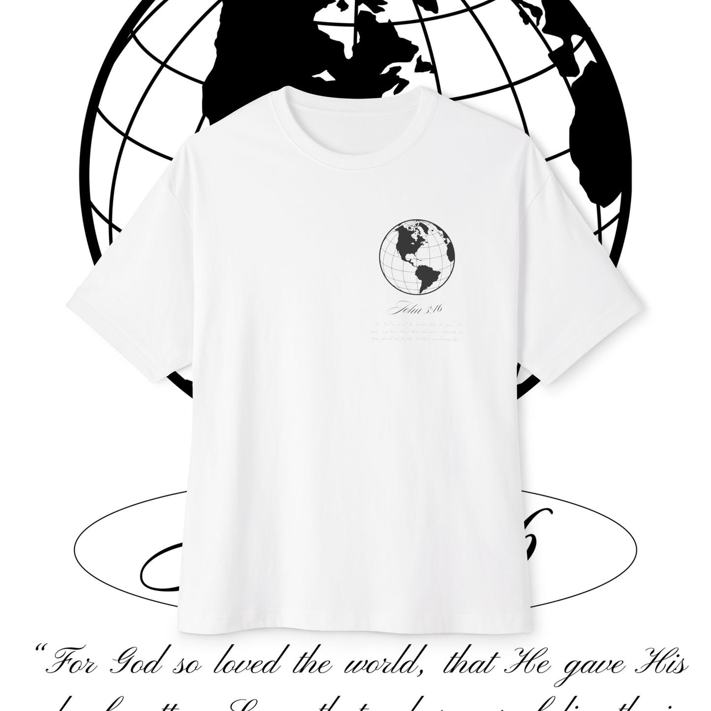 Oversized Boxy Tee - JOHN 3:16 T- Shirt