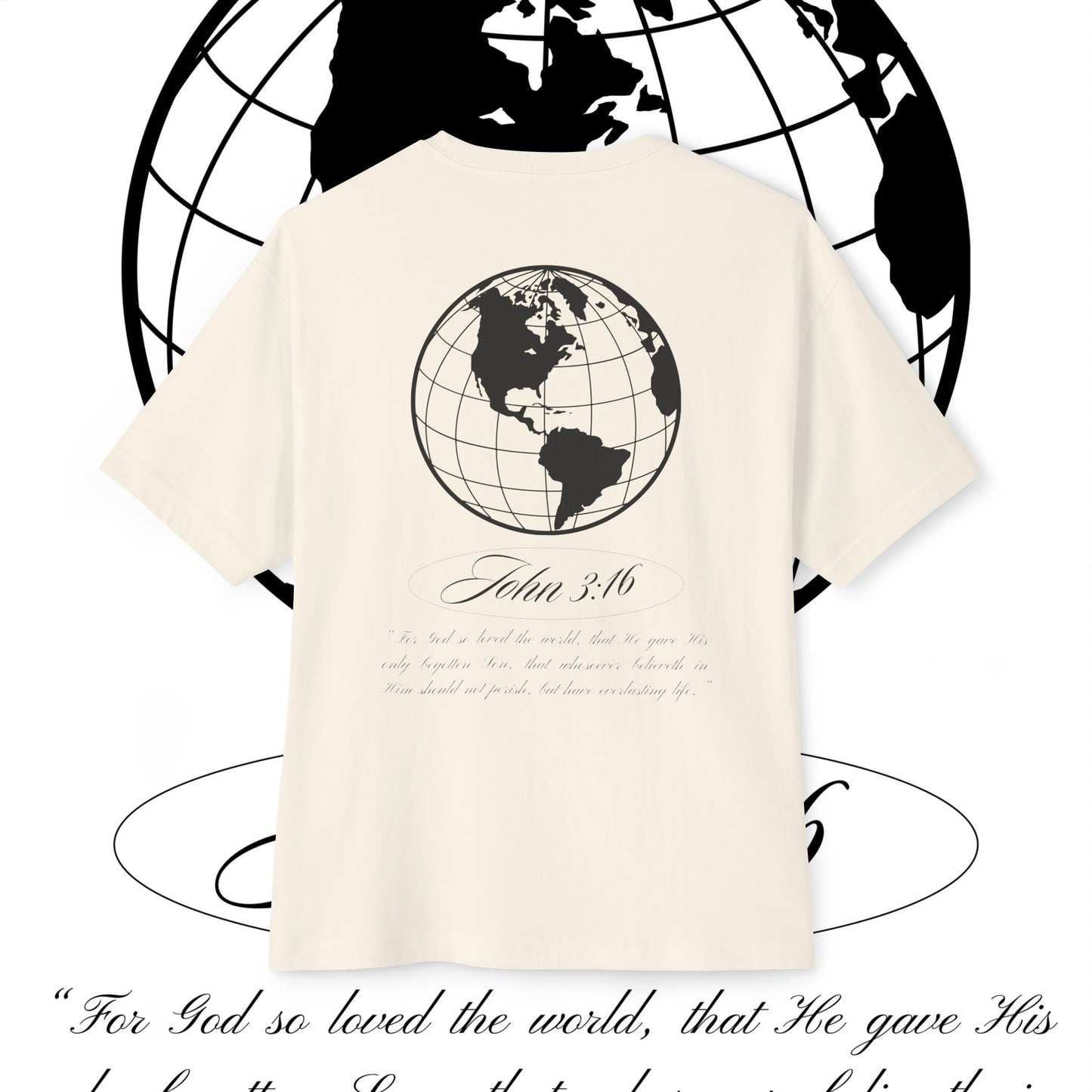 Oversized Boxy Tee - JOHN 3:16 T- Shirt