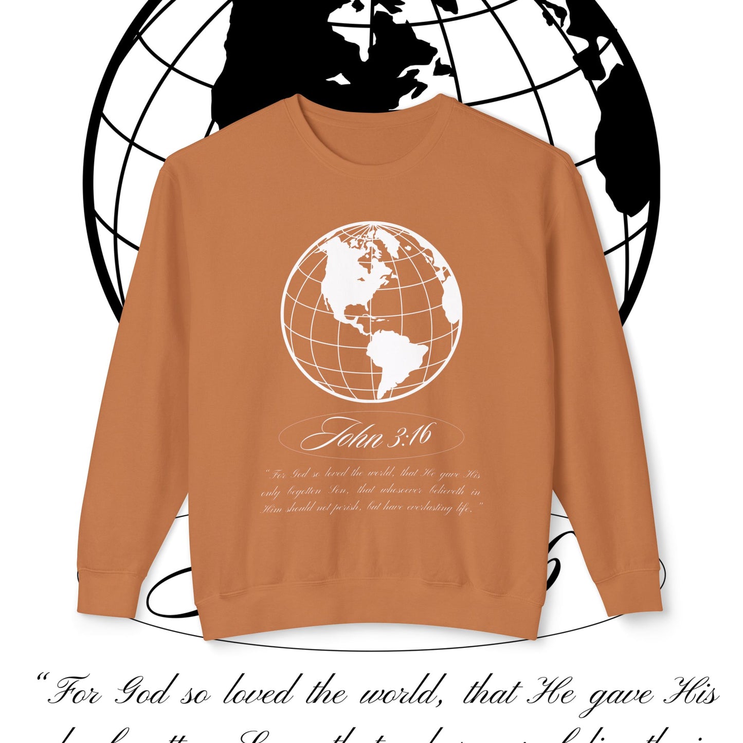 John 3:16 Sweater - Christian Unisex Lightweight Crewneck Sweatshirt (white + π)