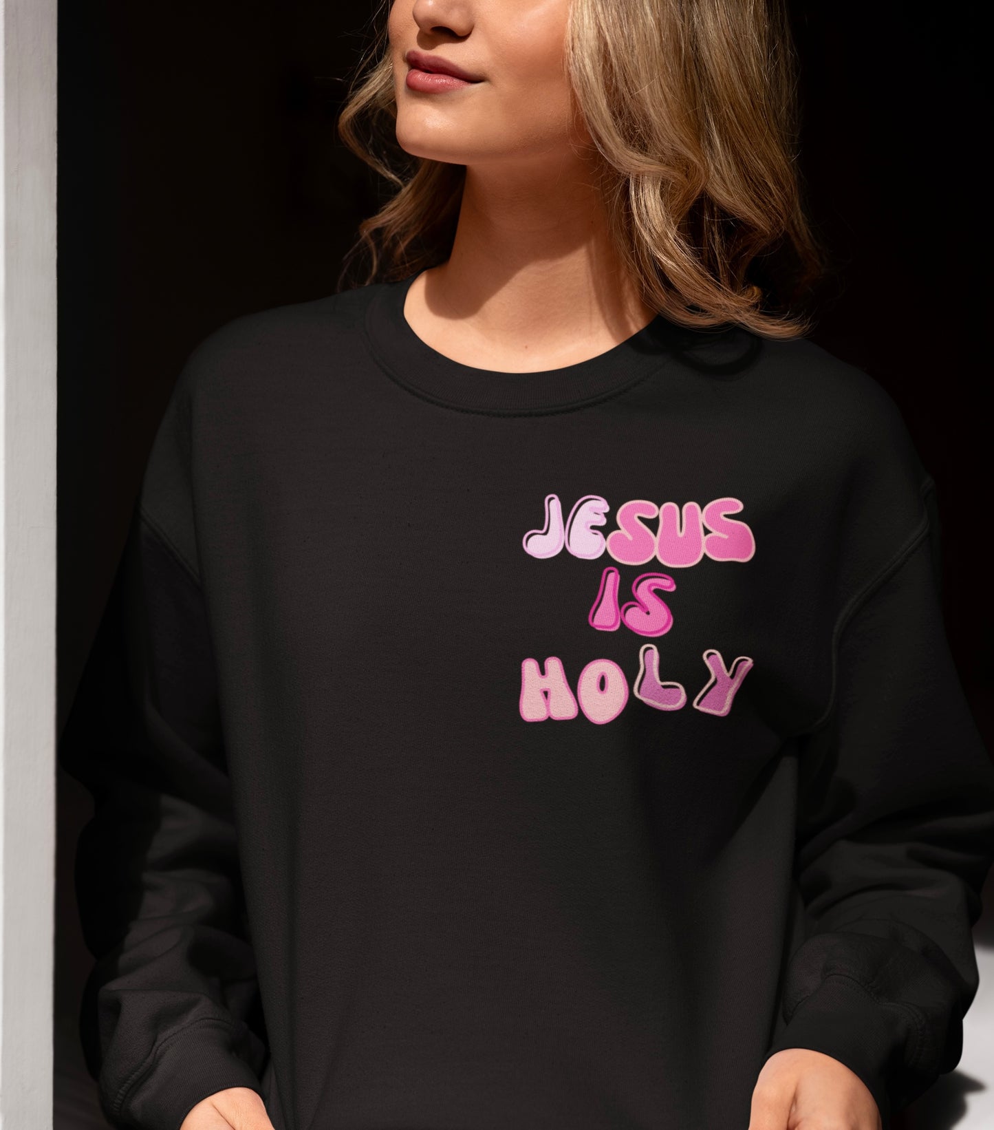 JESUS IS HOLY - Christian Lightweight Crewneck Sweatshirt/Sweater 🩷