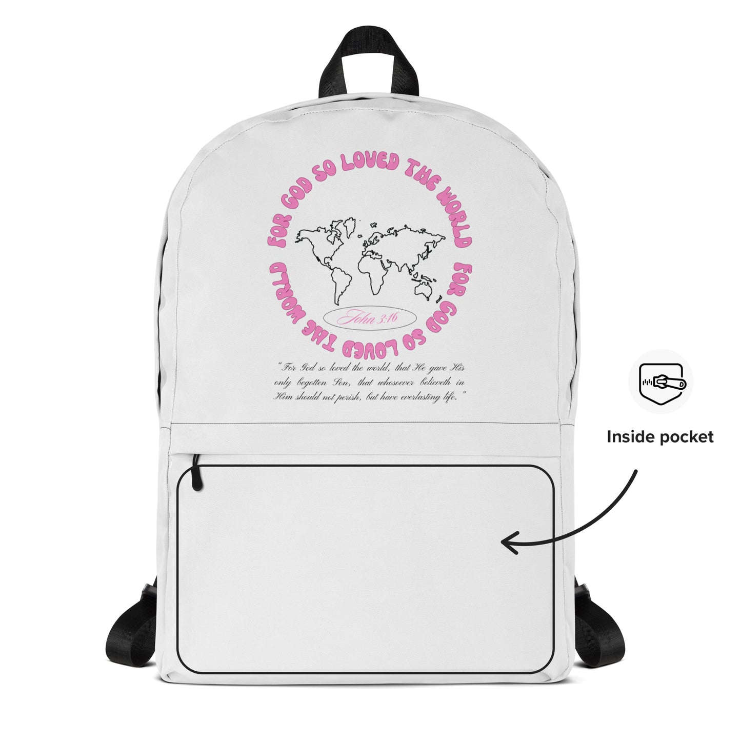 JOHN 3:16 (Pink + Black) Backpack