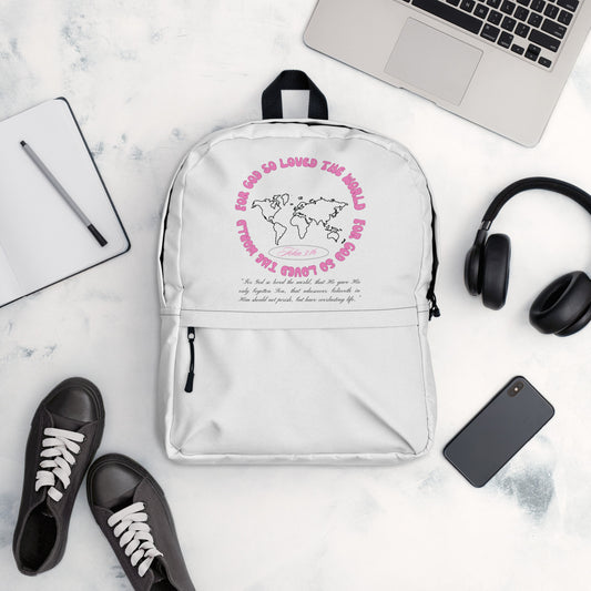 JOHN 3:16 (Pink + Black) Backpack
