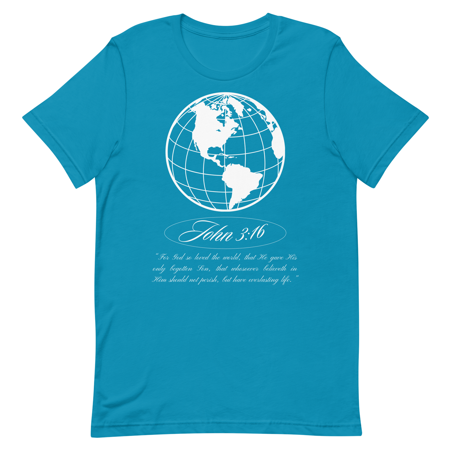 JOHN 3:16 T-Shirt (white globe) 🌏