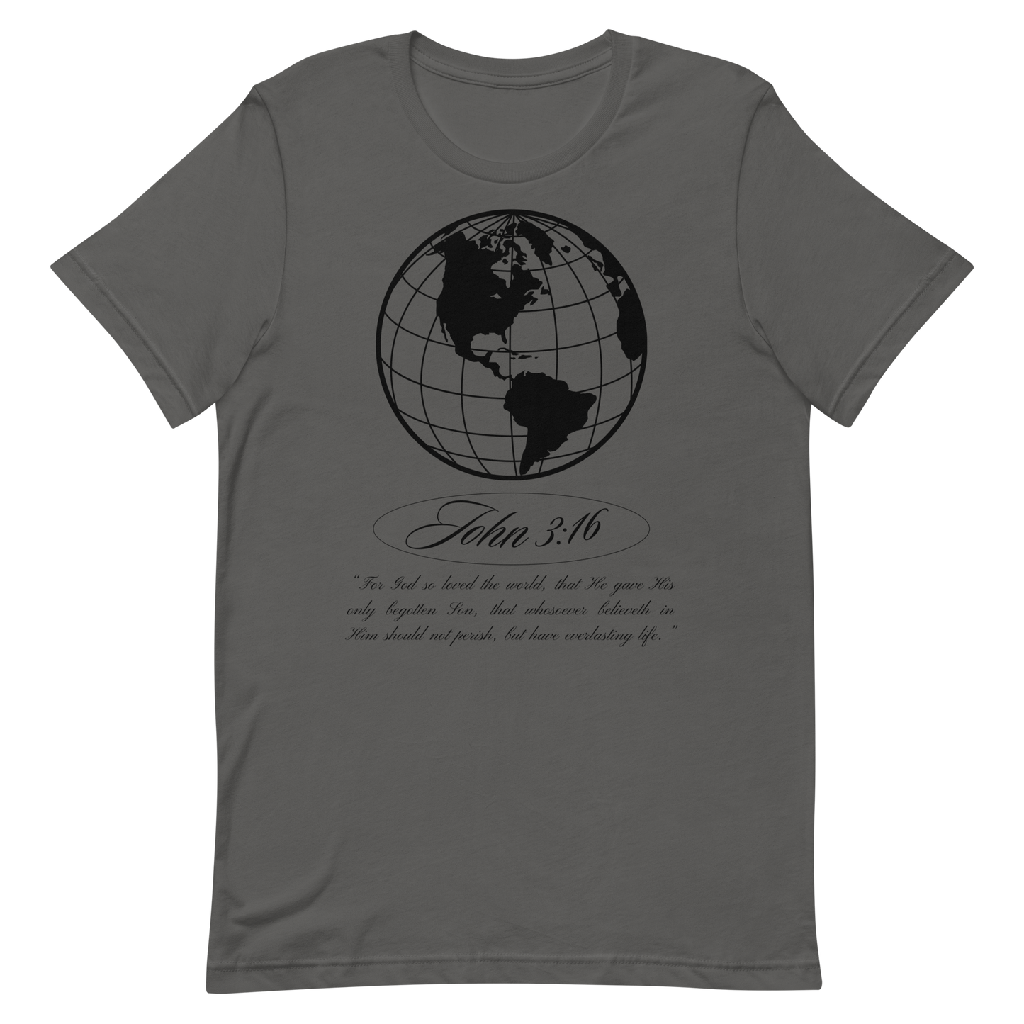 JOHN 3:16 T-Shirt (black globe) 🌎
