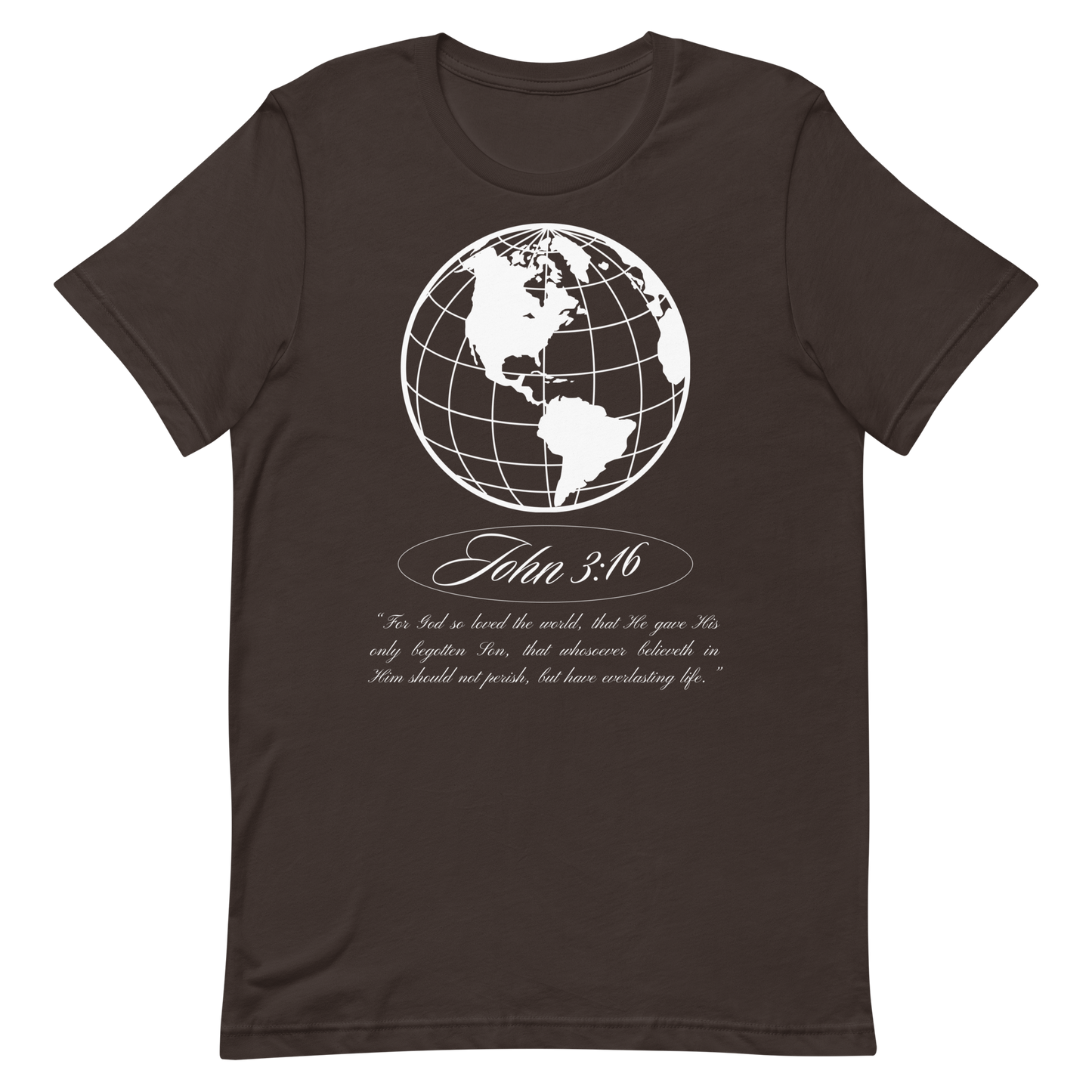 JOHN 3:16 T-Shirt (white globe) 🌏