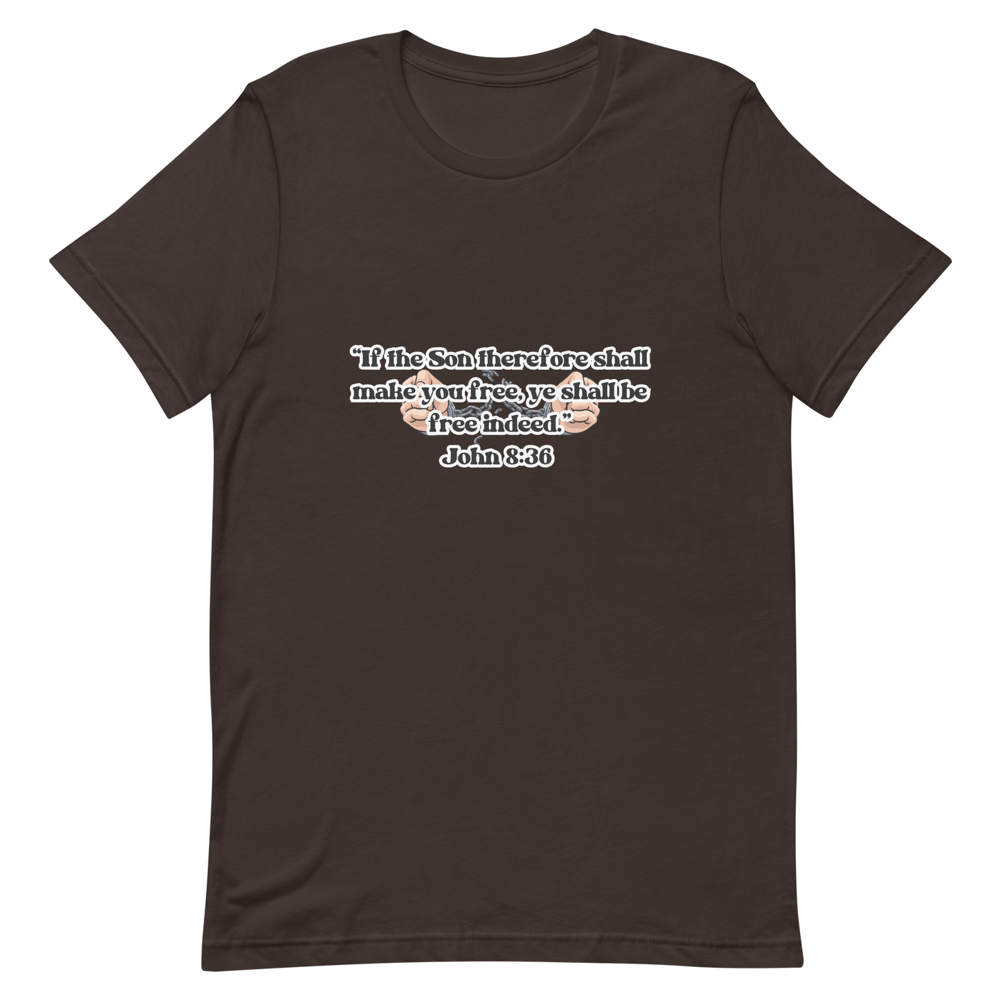 JOHN 8:36 T-Shirt (white outline) ⛓️💥🤍