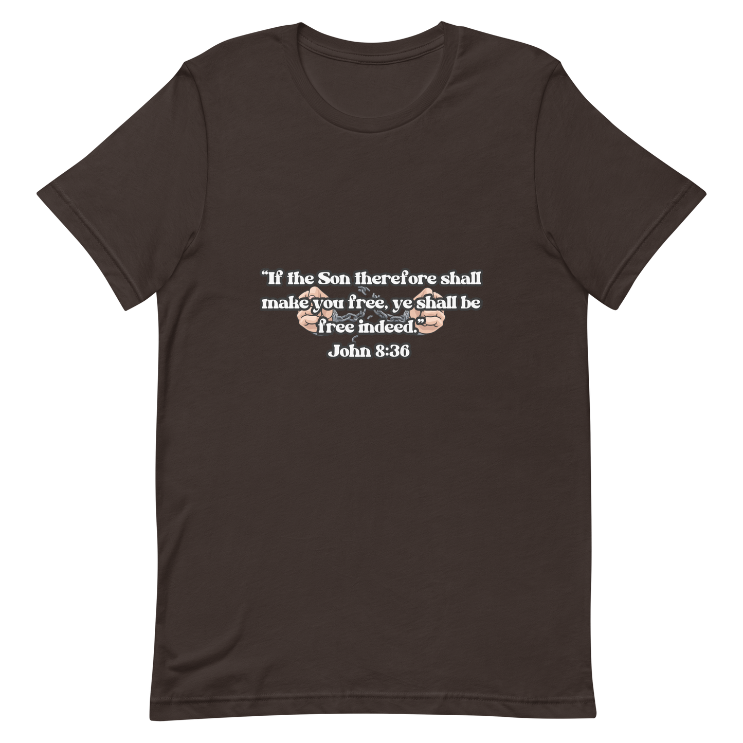 JOHN 8:36 T-Shirt (black outline) ⛓️💥🤍