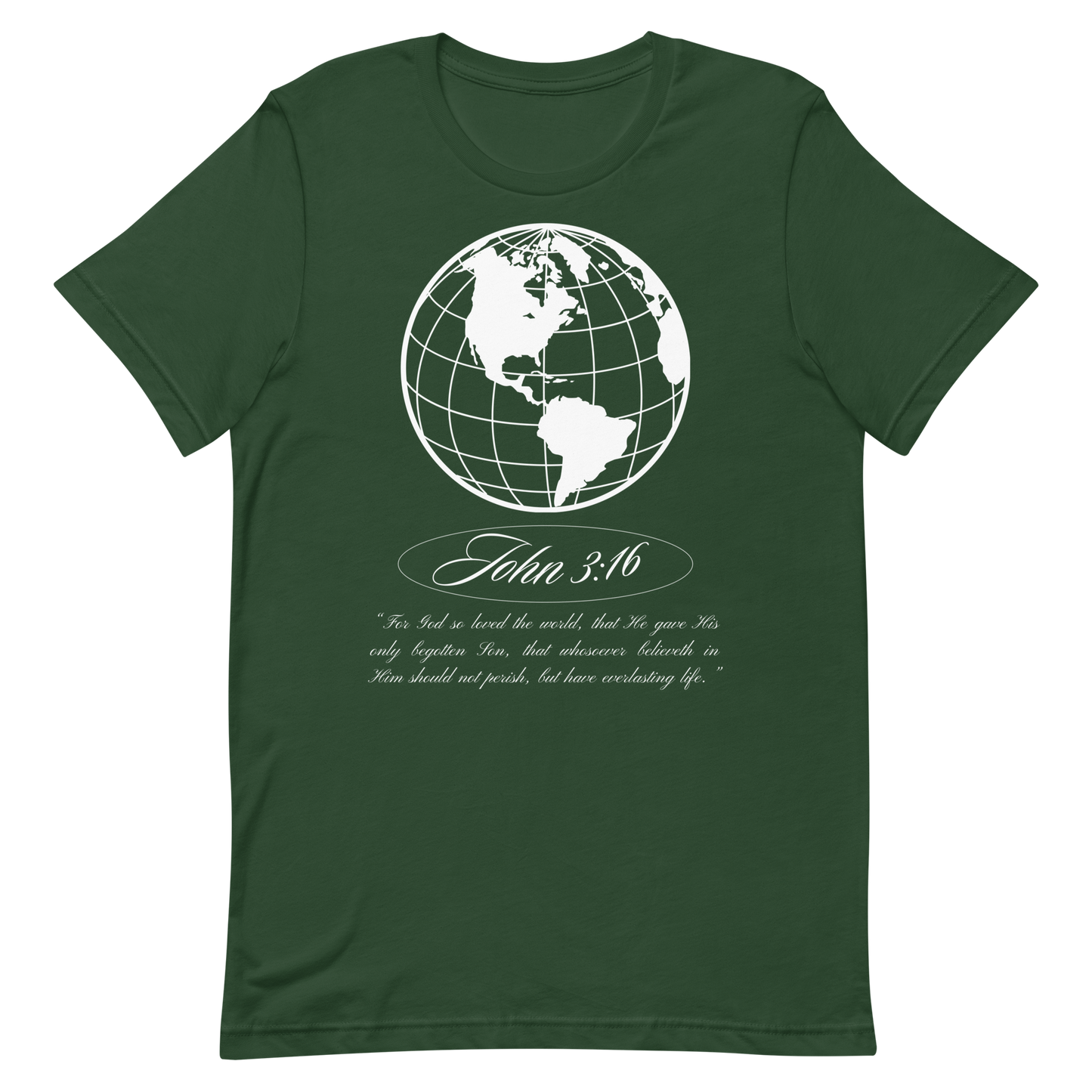 JOHN 3:16 T-Shirt (white globe) 🌏