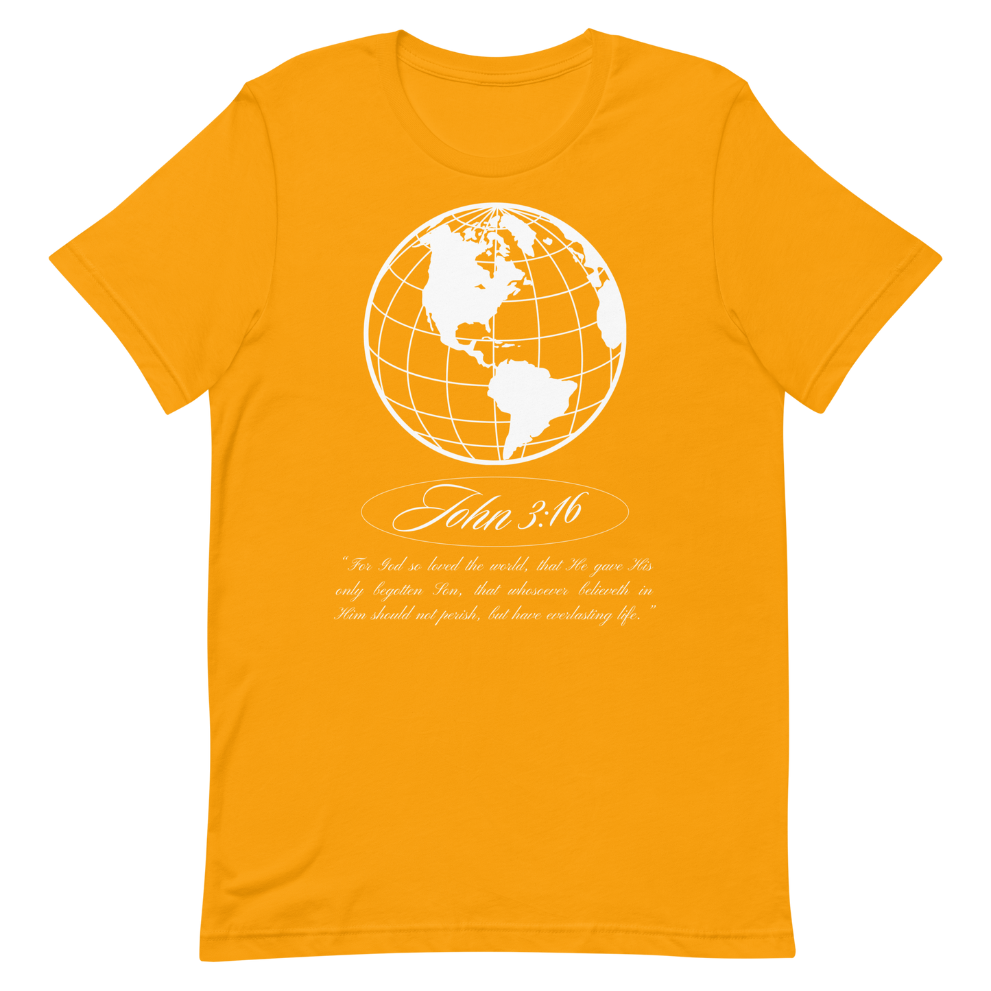 JOHN 3:16 T-Shirt (white globe) 🌏