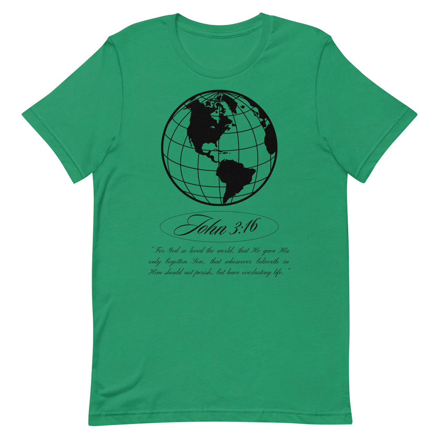 JOHN 3:16 T-Shirt (black globe) 🌎