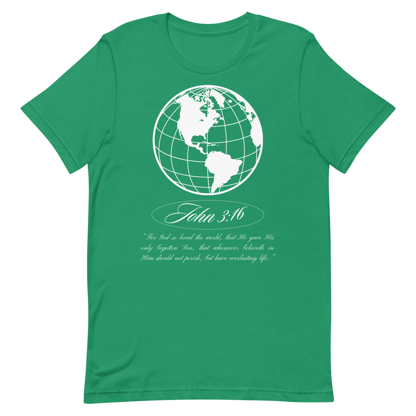 JOHN 3:16 T-Shirt (white globe) 🌏