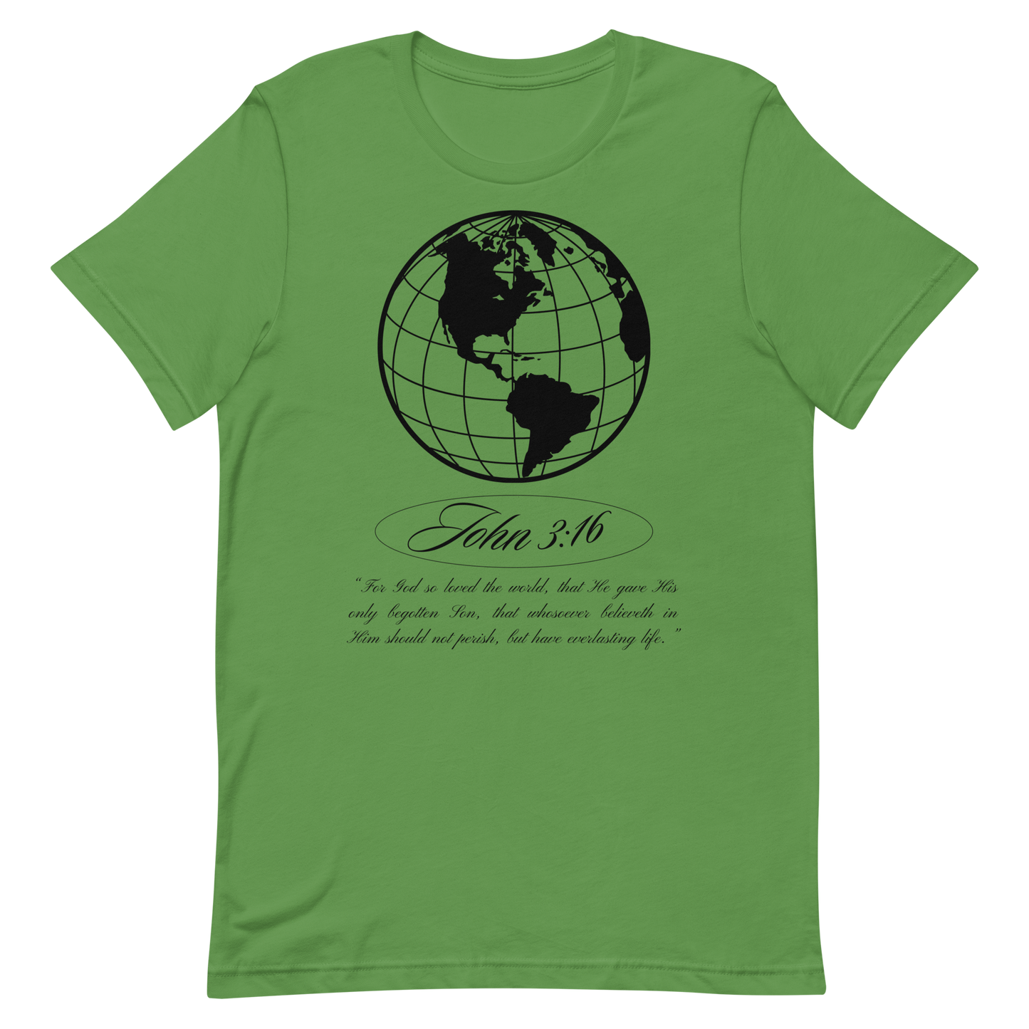 JOHN 3:16 T-Shirt (black globe) 🌎