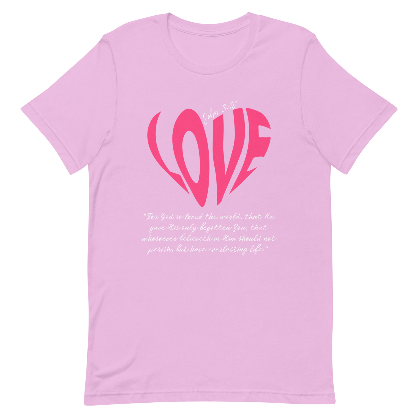LOVE| JOHN 3:16 T-Shirt (pink & white)