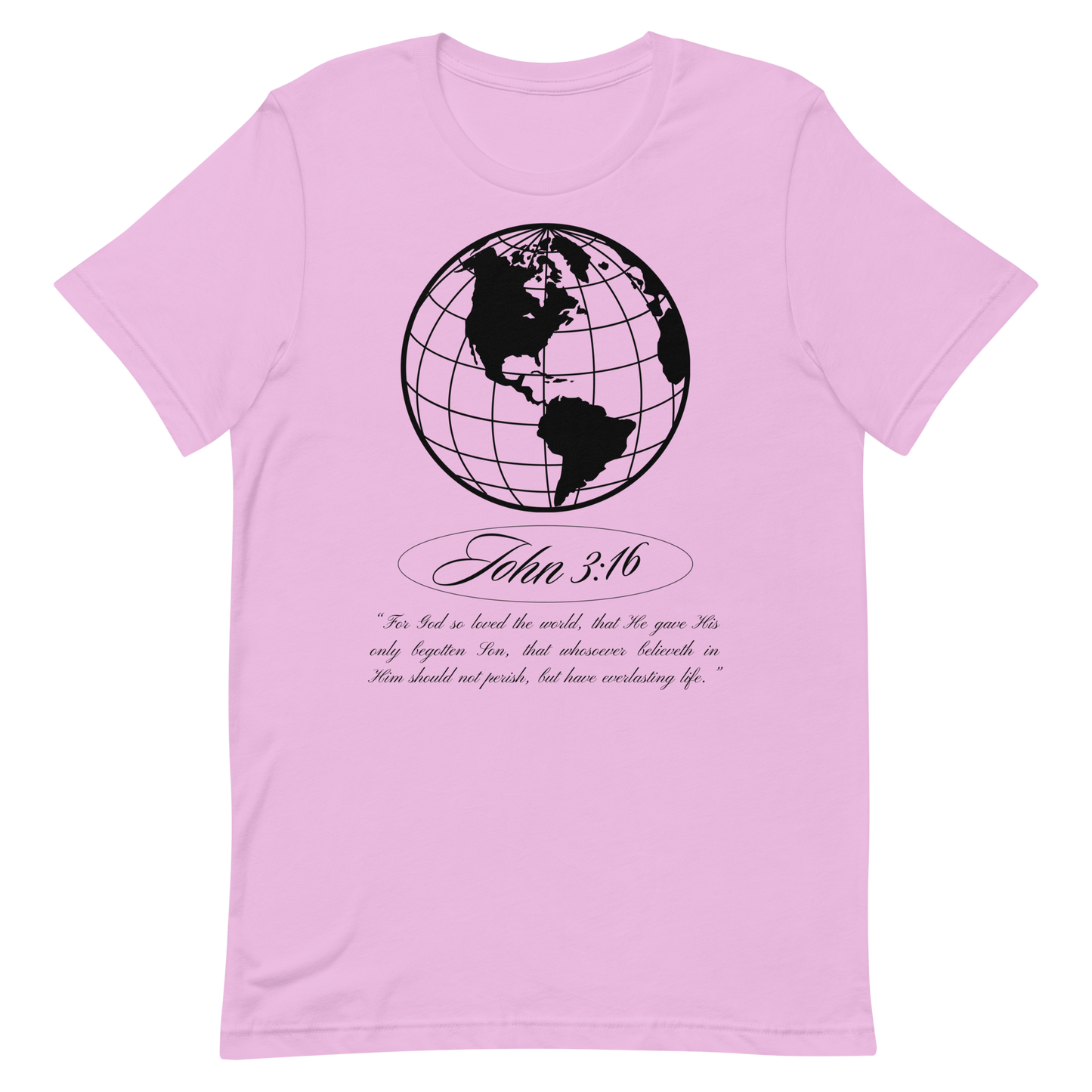 JOHN 3:16 T-Shirt (black globe) 🌎