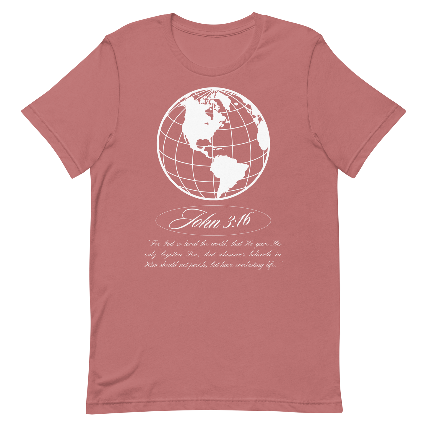 JOHN 3:16 T-Shirt (white globe) 🌏