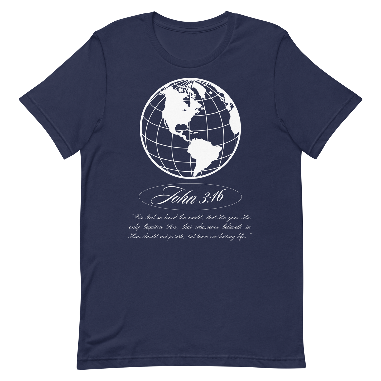 JOHN 3:16 T-Shirt (white globe) 🌏