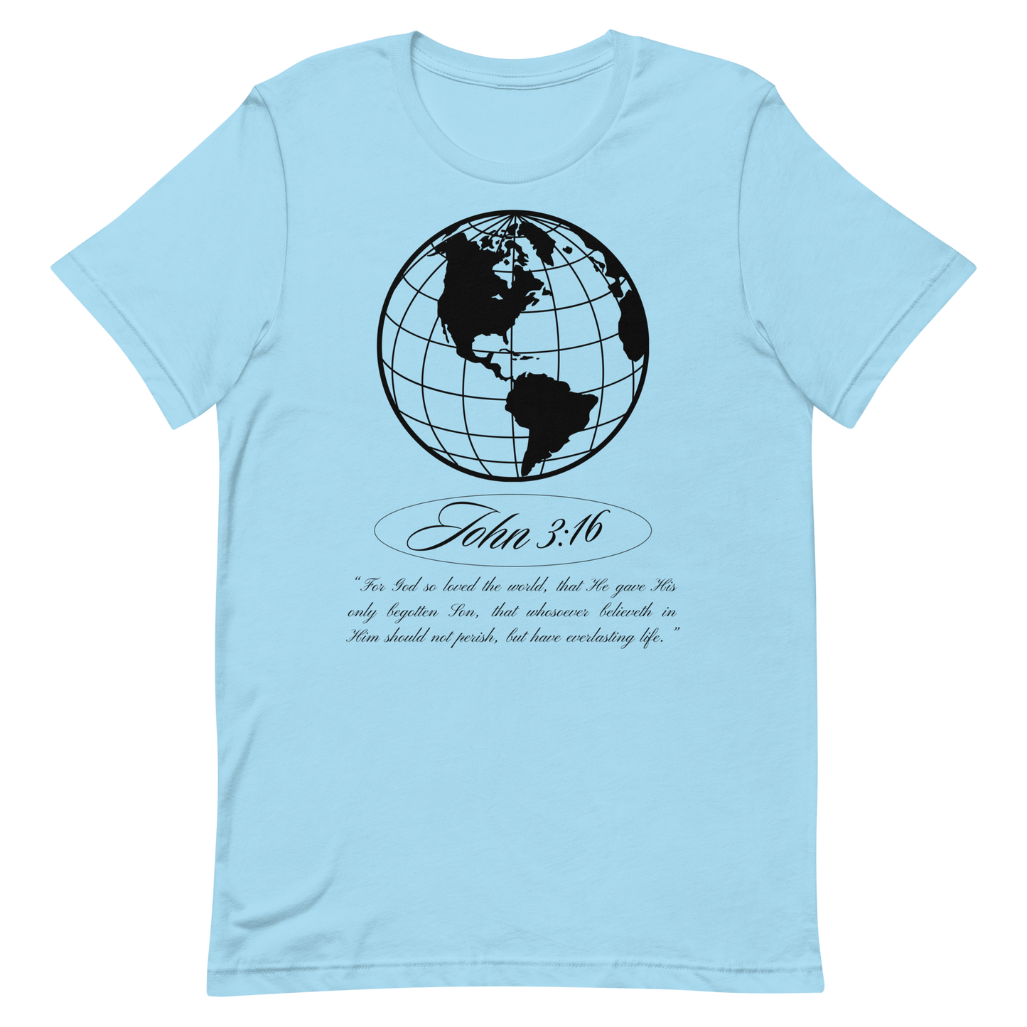 JOHN 3:16 T-Shirt (black globe) 🌎