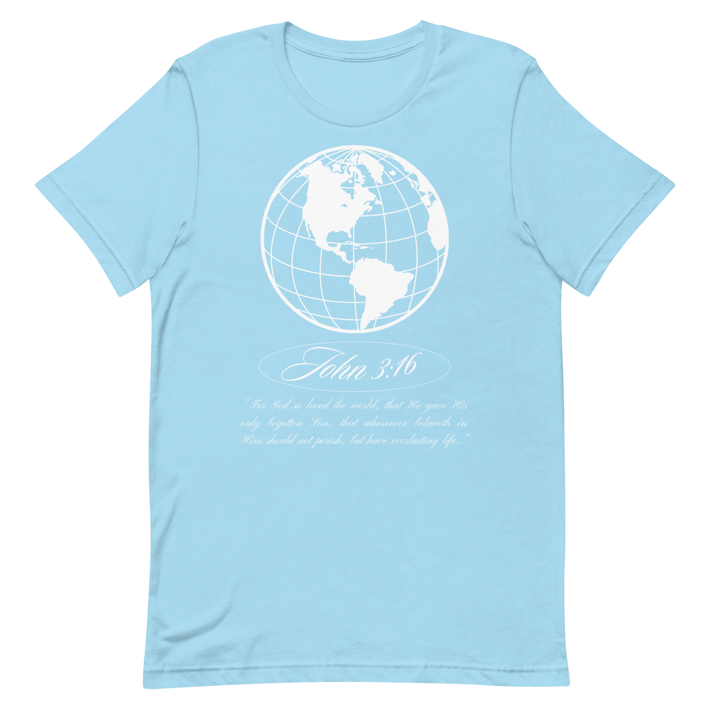 JOHN 3:16 T-Shirt (white globe) 🌏