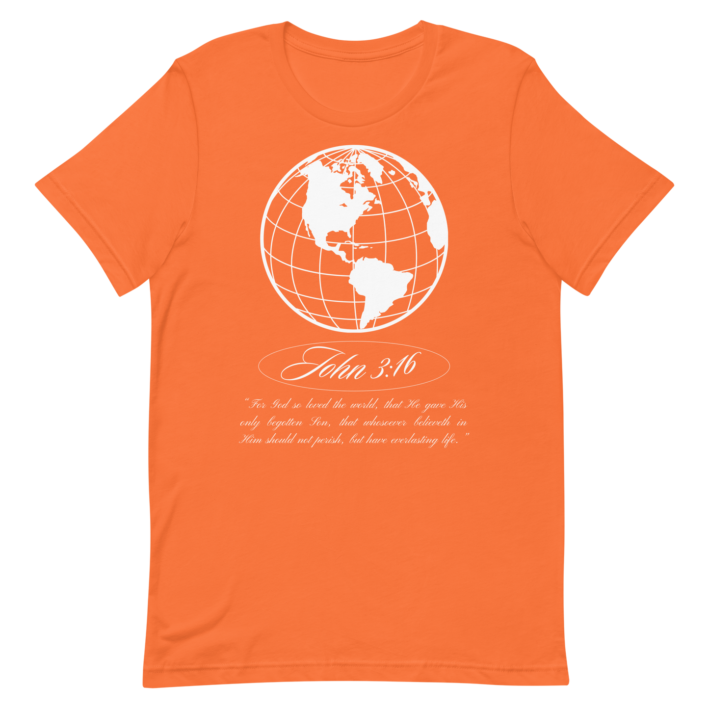JOHN 3:16 T-Shirt (white globe) 🌏