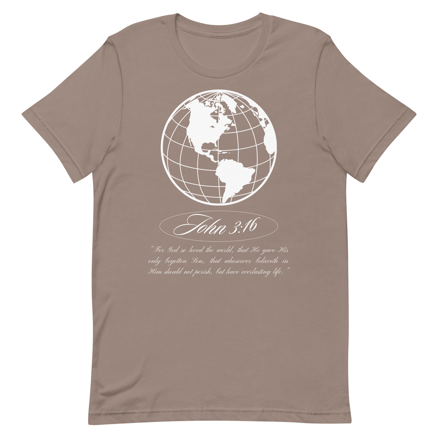 JOHN 3:16 T-Shirt (white globe) 🌏