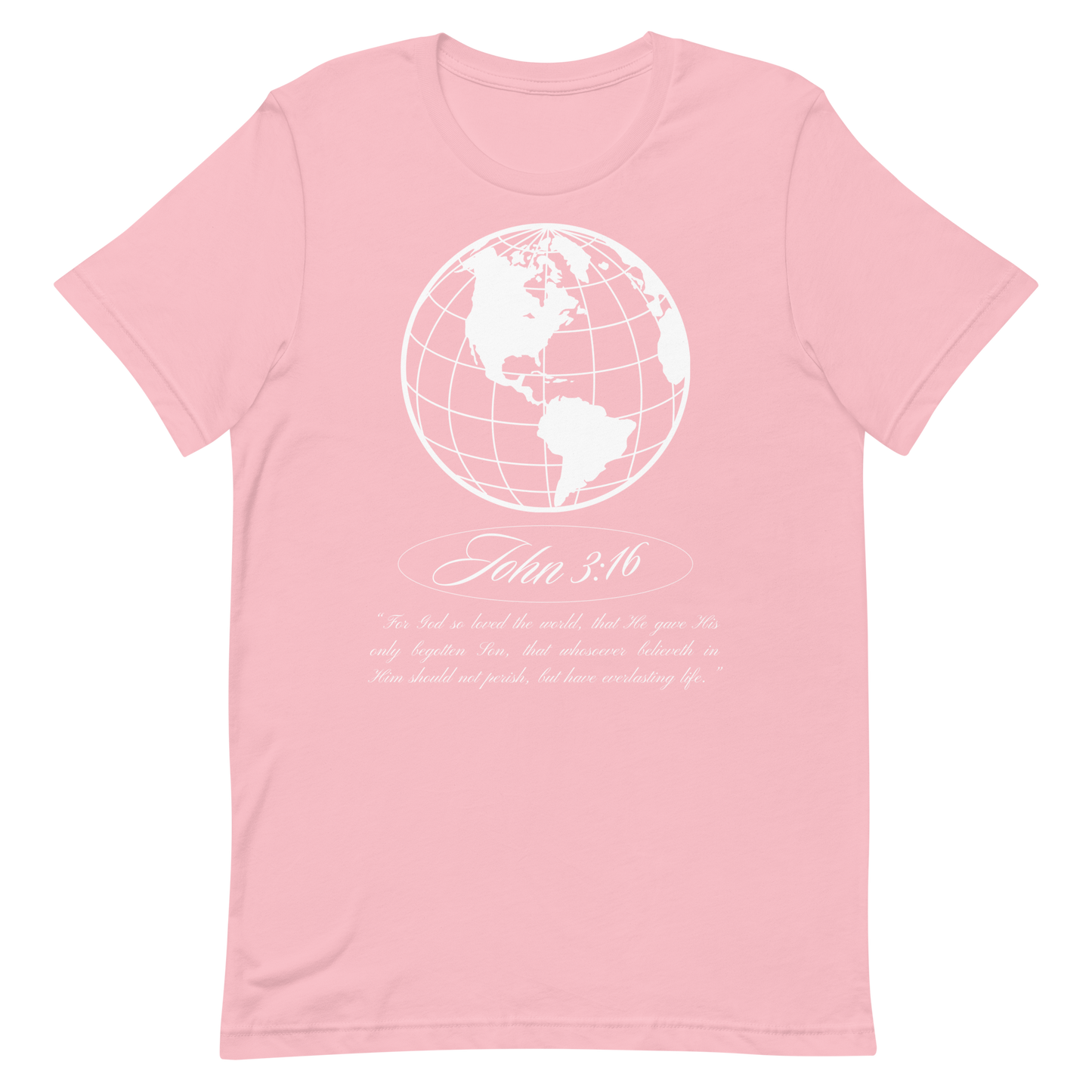 JOHN 3:16 T-Shirt (white globe) 🌏