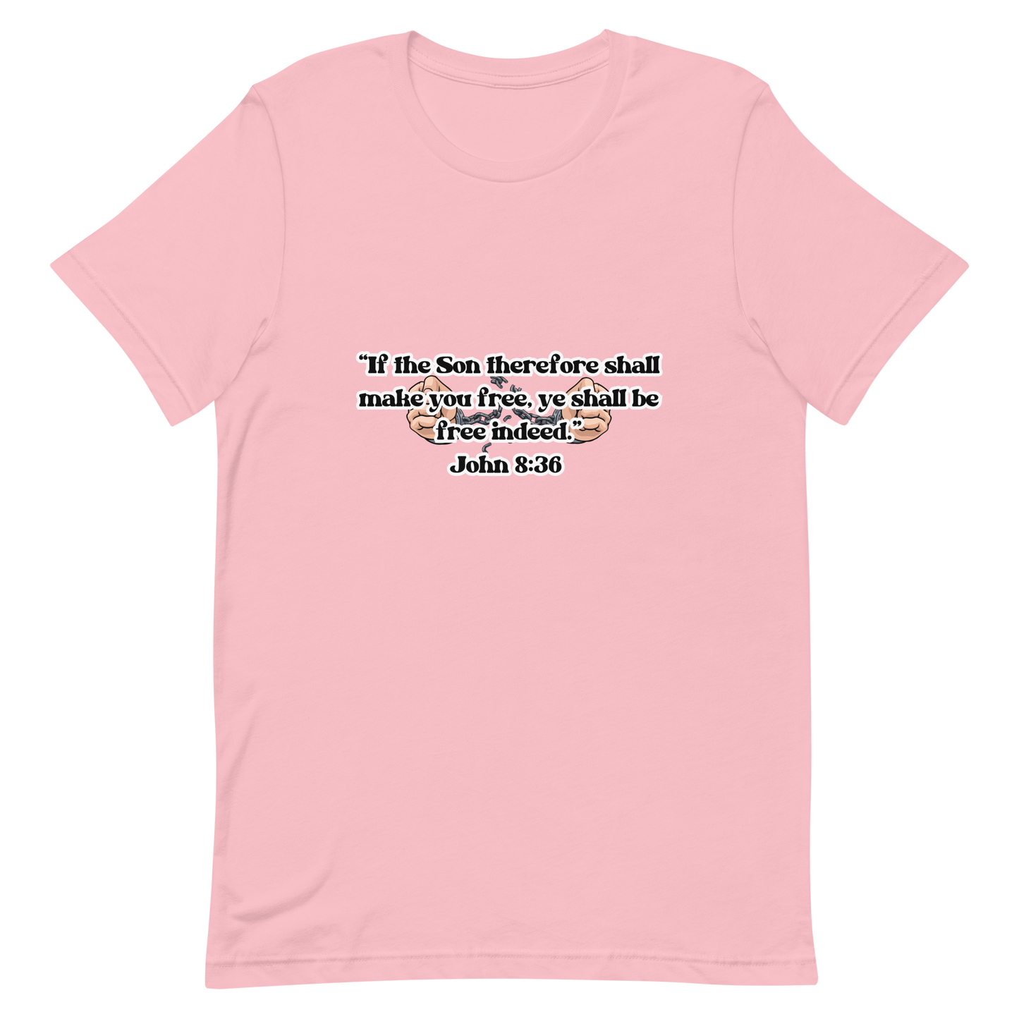 JOHN 8:36 T-Shirt (white outline) ⛓️💥🤍