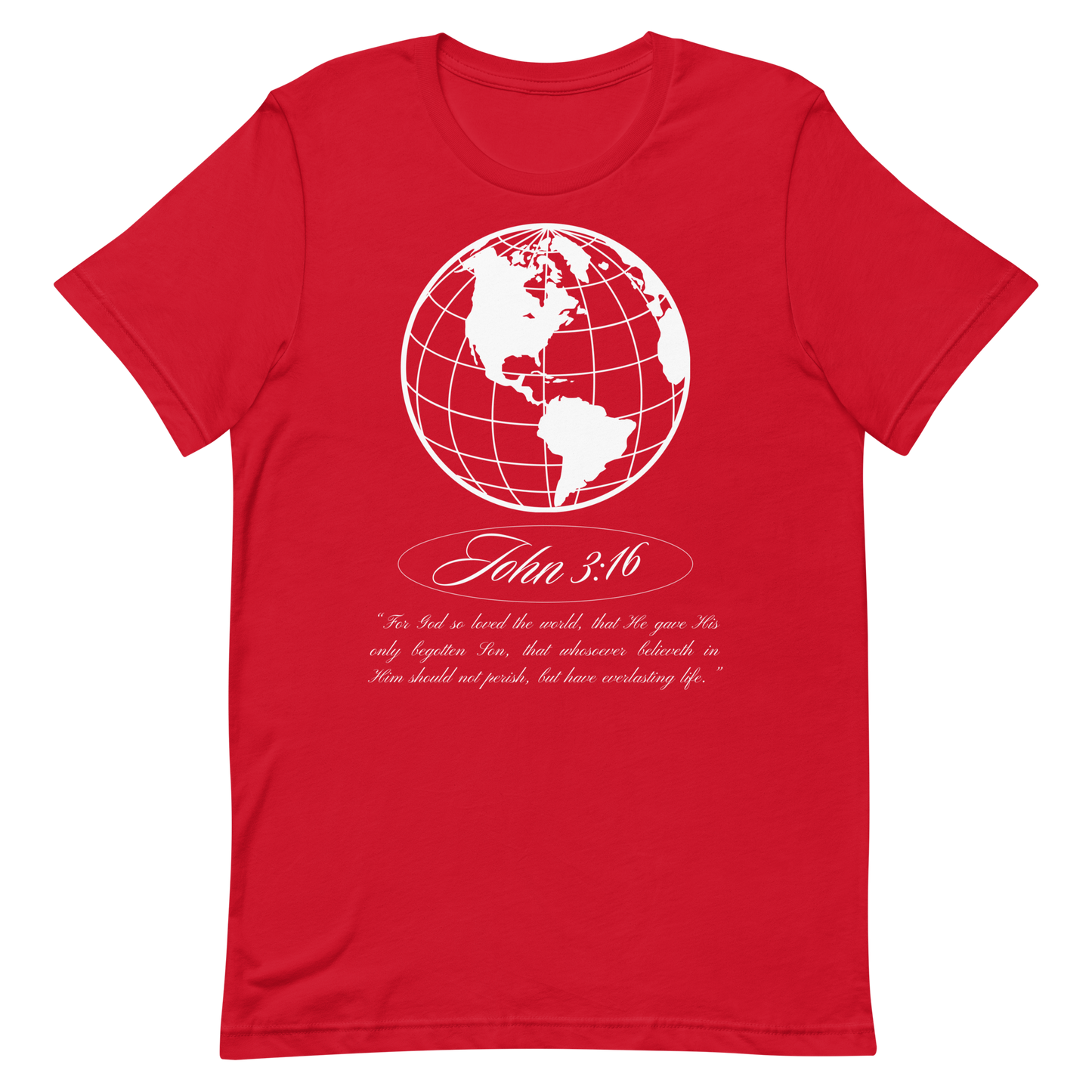 JOHN 3:16 T-Shirt (white globe) 🌏
