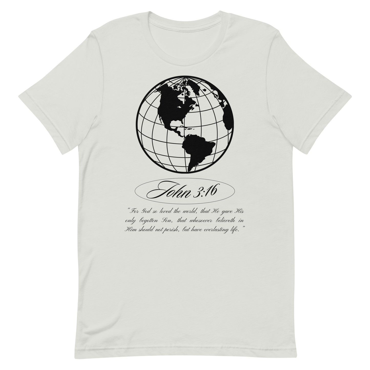 JOHN 3:16 T-Shirt (black globe) 🌎