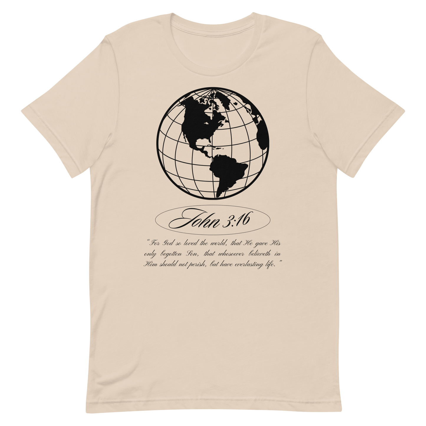 JOHN 3:16 T-Shirt (black globe) 🌎