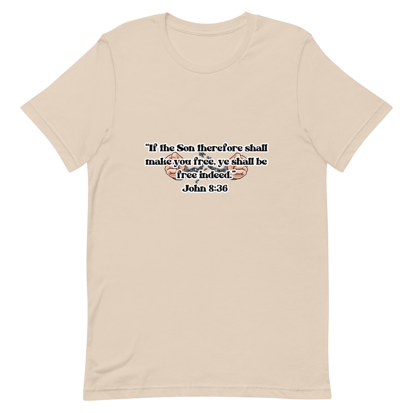 JOHN 8:36 T-Shirt (white outline) ⛓️💥🤍