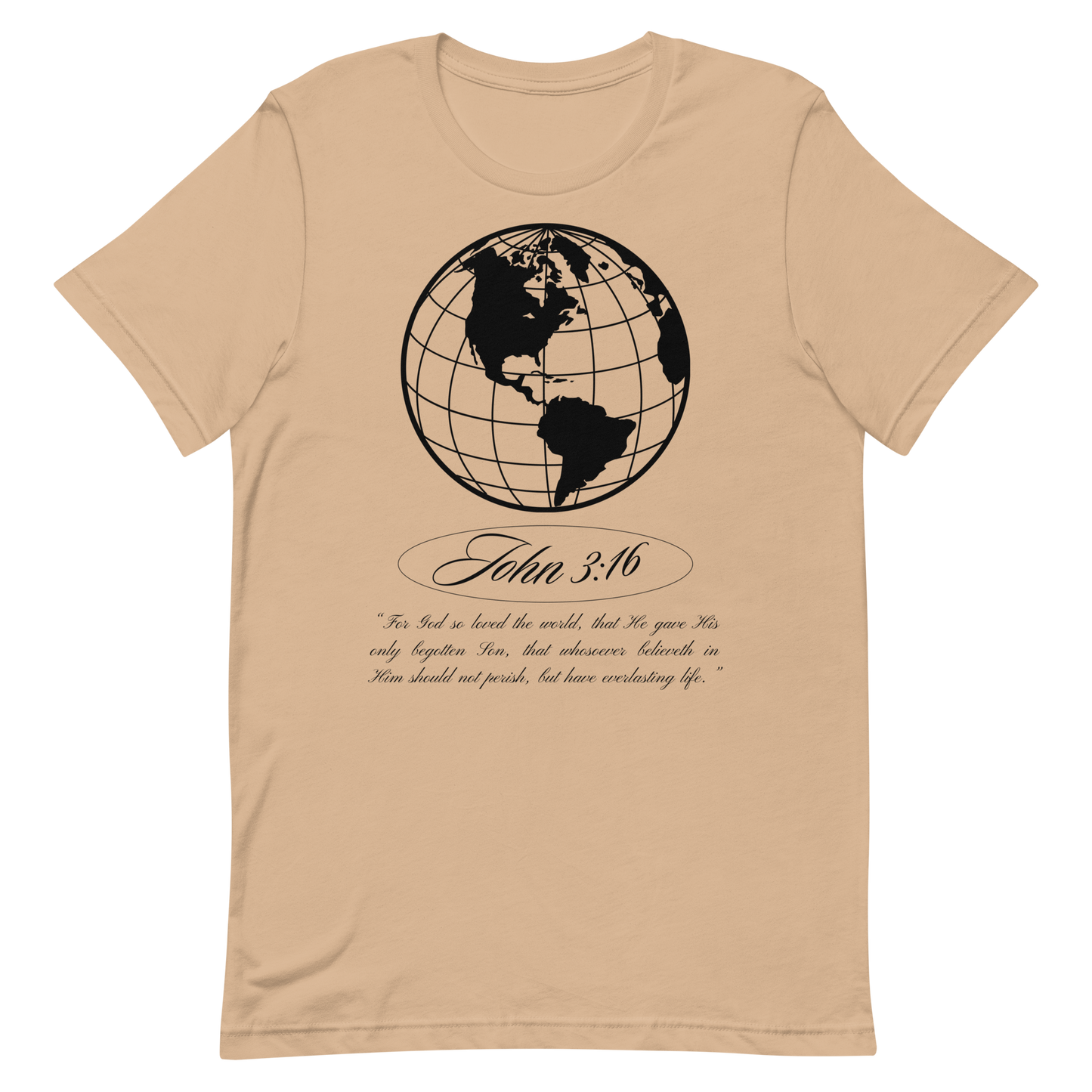 JOHN 3:16 T-Shirt (black globe) 🌎
