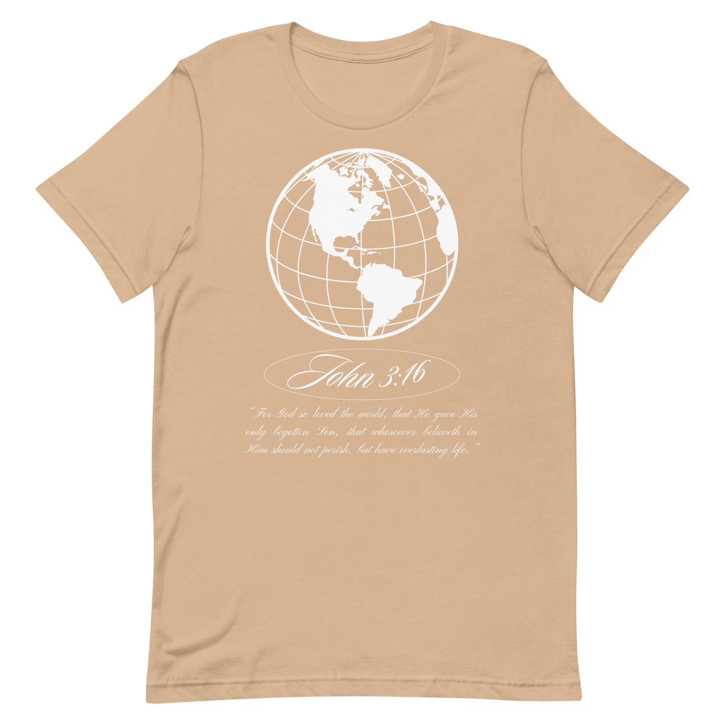 JOHN 3:16 T-Shirt (white globe) 🌏