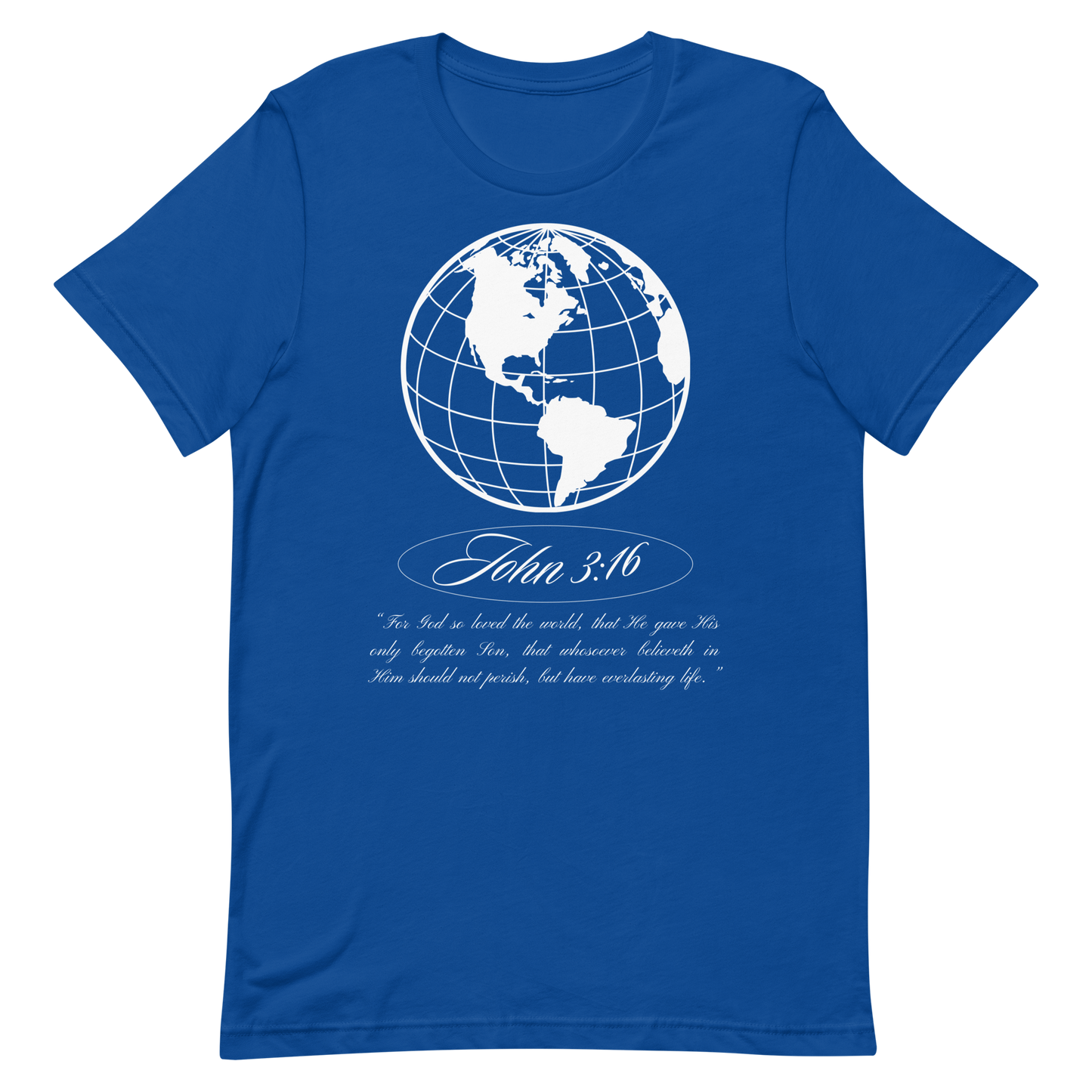 JOHN 3:16 T-Shirt (white globe) 🌏