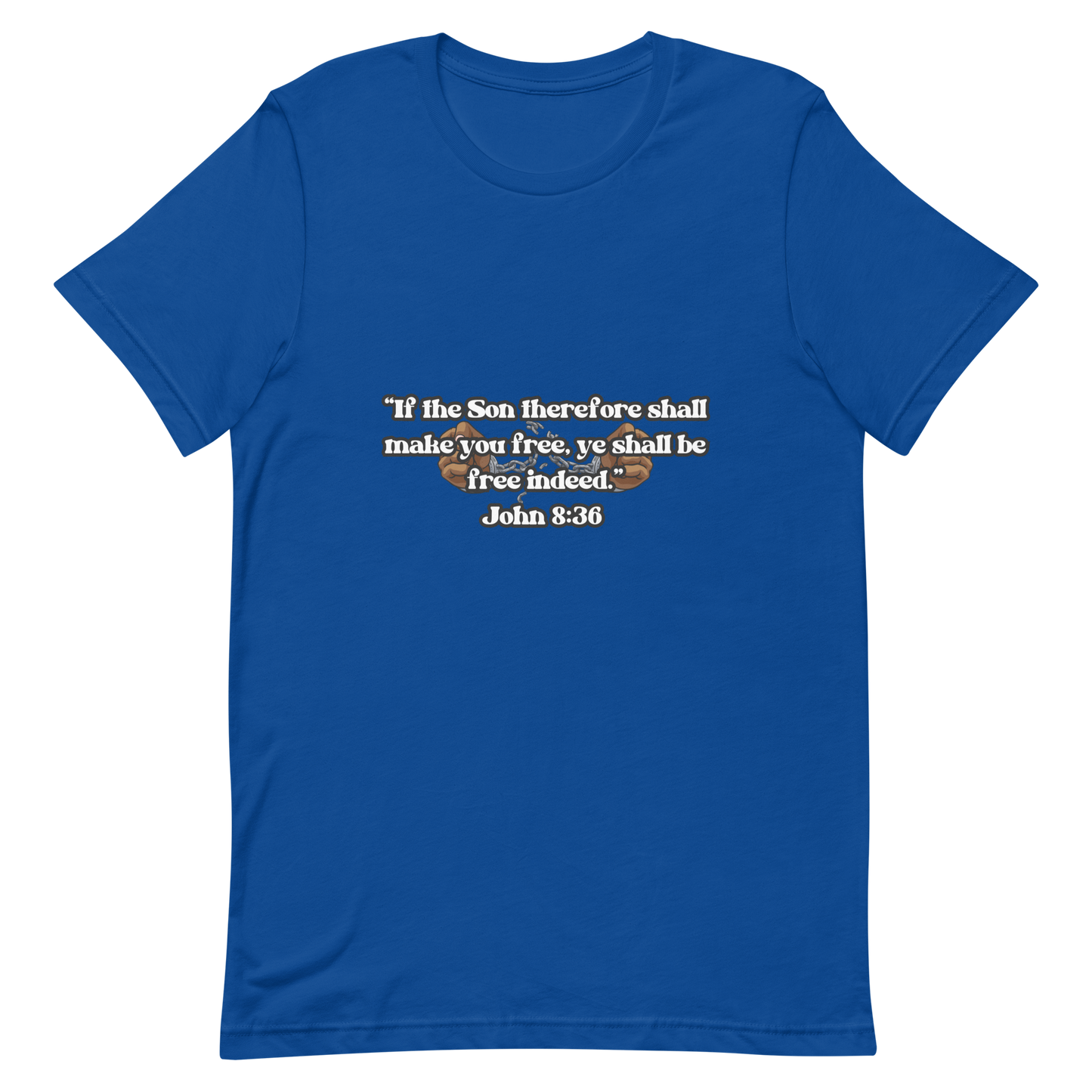 JOHN 8:36 T-Shirt (black outline) ⛓️💥🤎