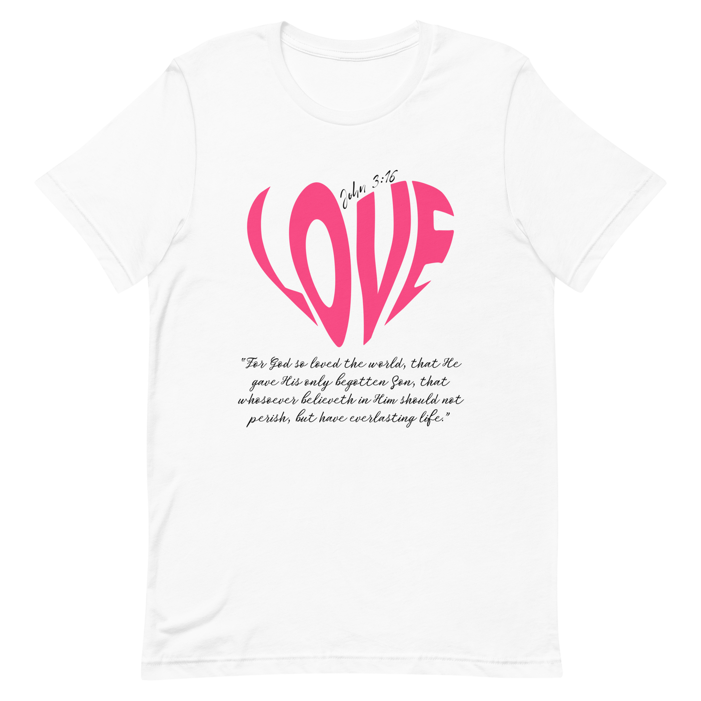 LOVE| JOHN 3:16 T-Shirt (pink & black)