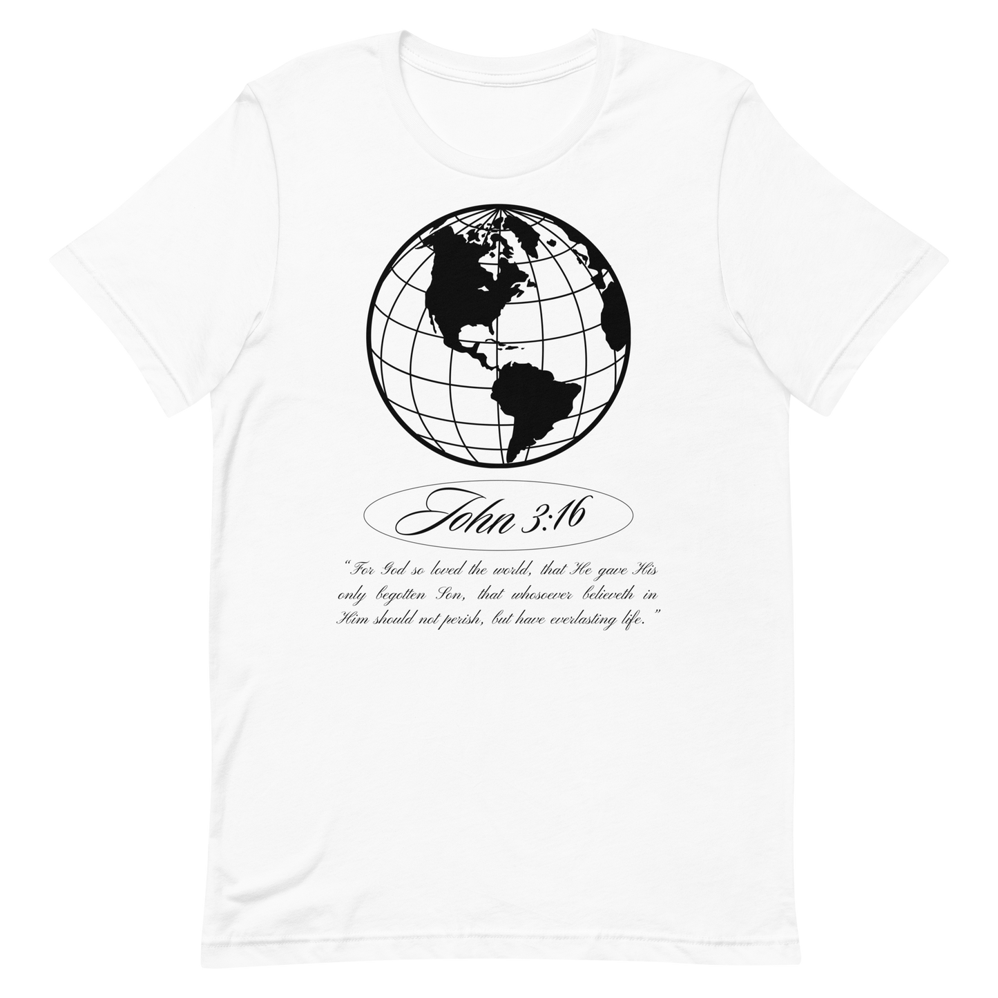 JOHN 3:16 T-Shirt (black globe) 🌎