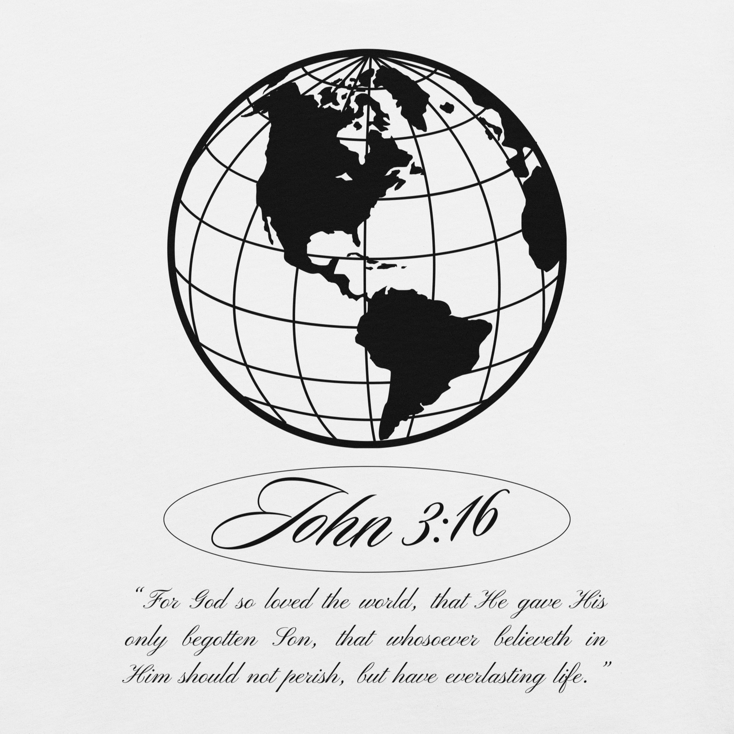 JOHN 3:16 T-Shirt (black globe) 🌎