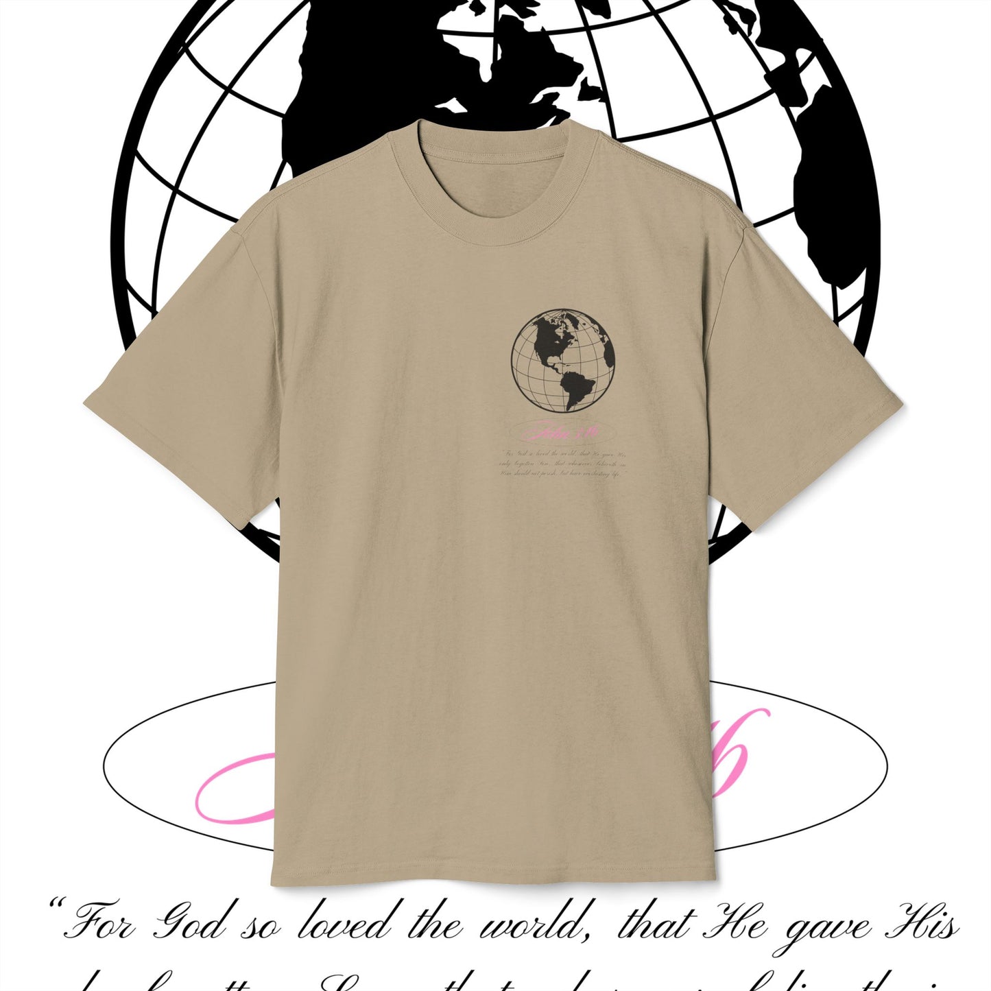Heavy Faded Graphic Tee - JOHN 3:16 🩷