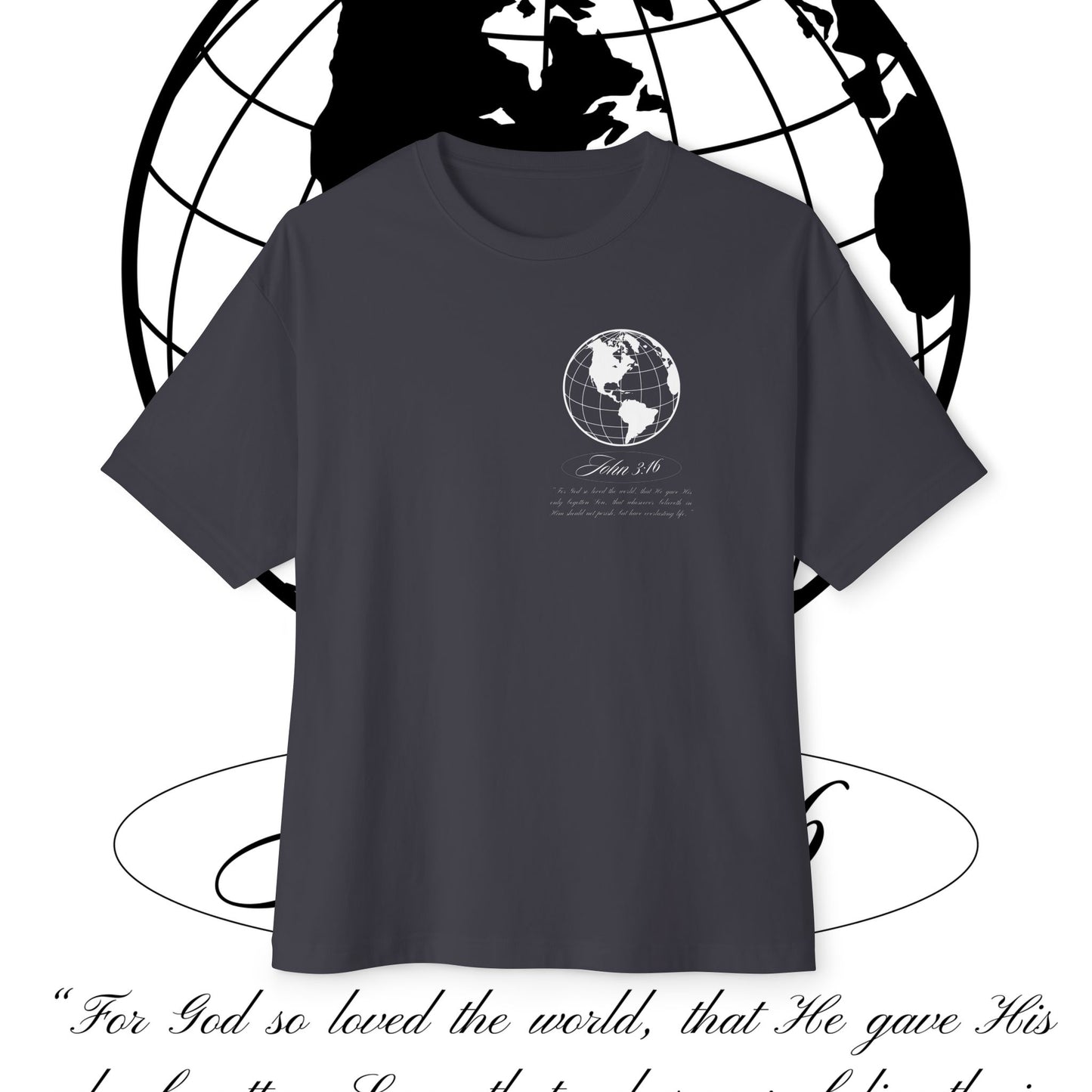 Oversized Boxy Tee - JOHN 3:16 T- Shirt