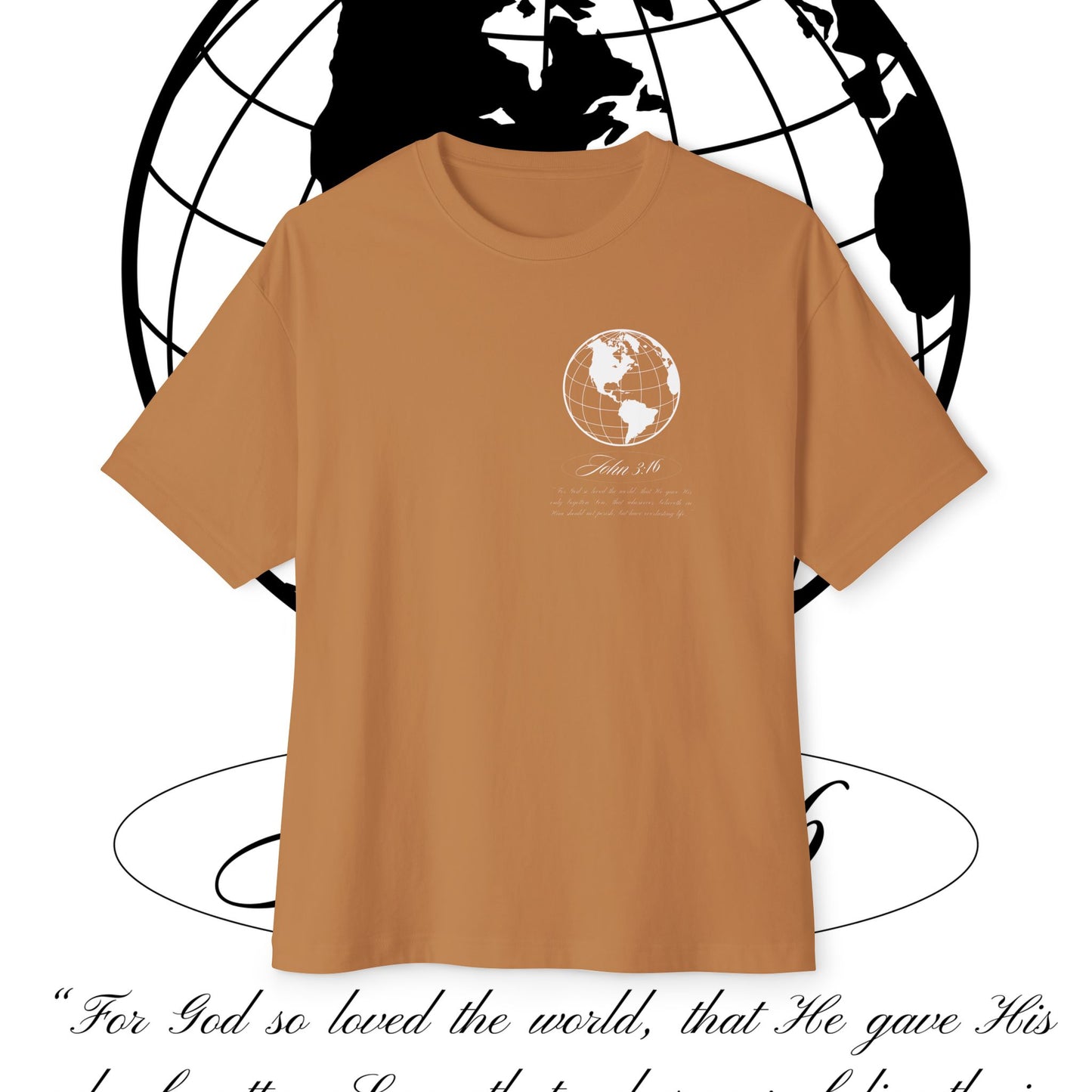 Oversized Boxy Tee - JOHN 3:16 T- Shirt
