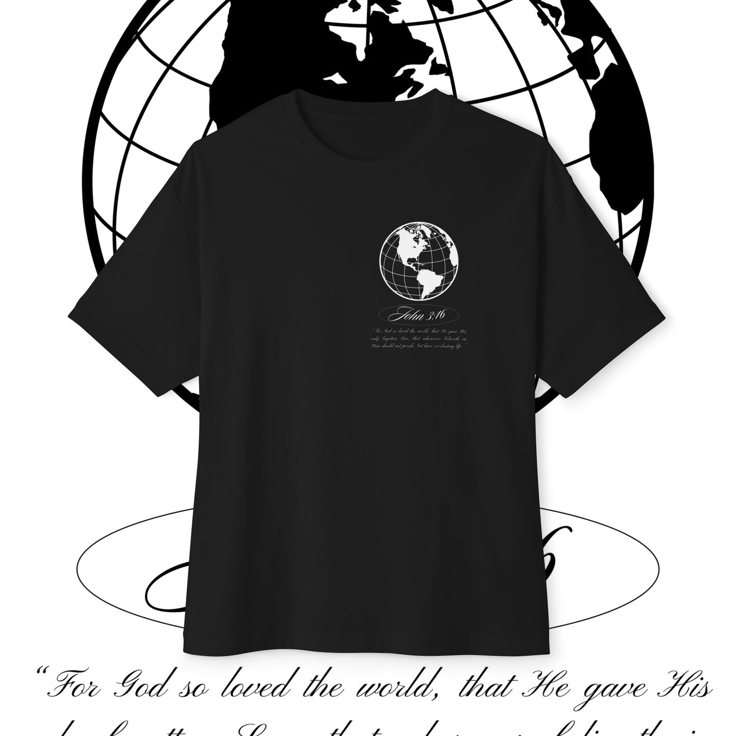 Oversized Boxy Tee - JOHN 3:16 T- Shirt