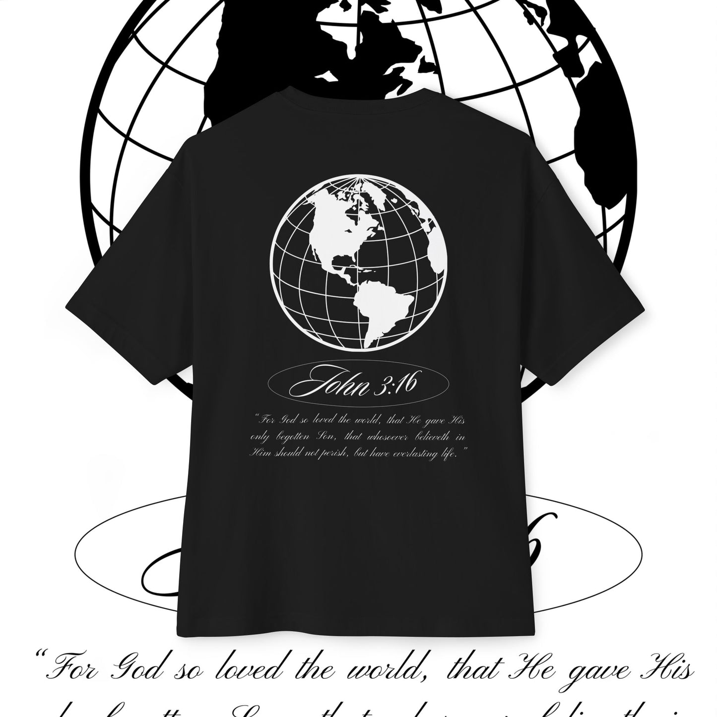 Oversized Boxy Tee - JOHN 3:16 T- Shirt