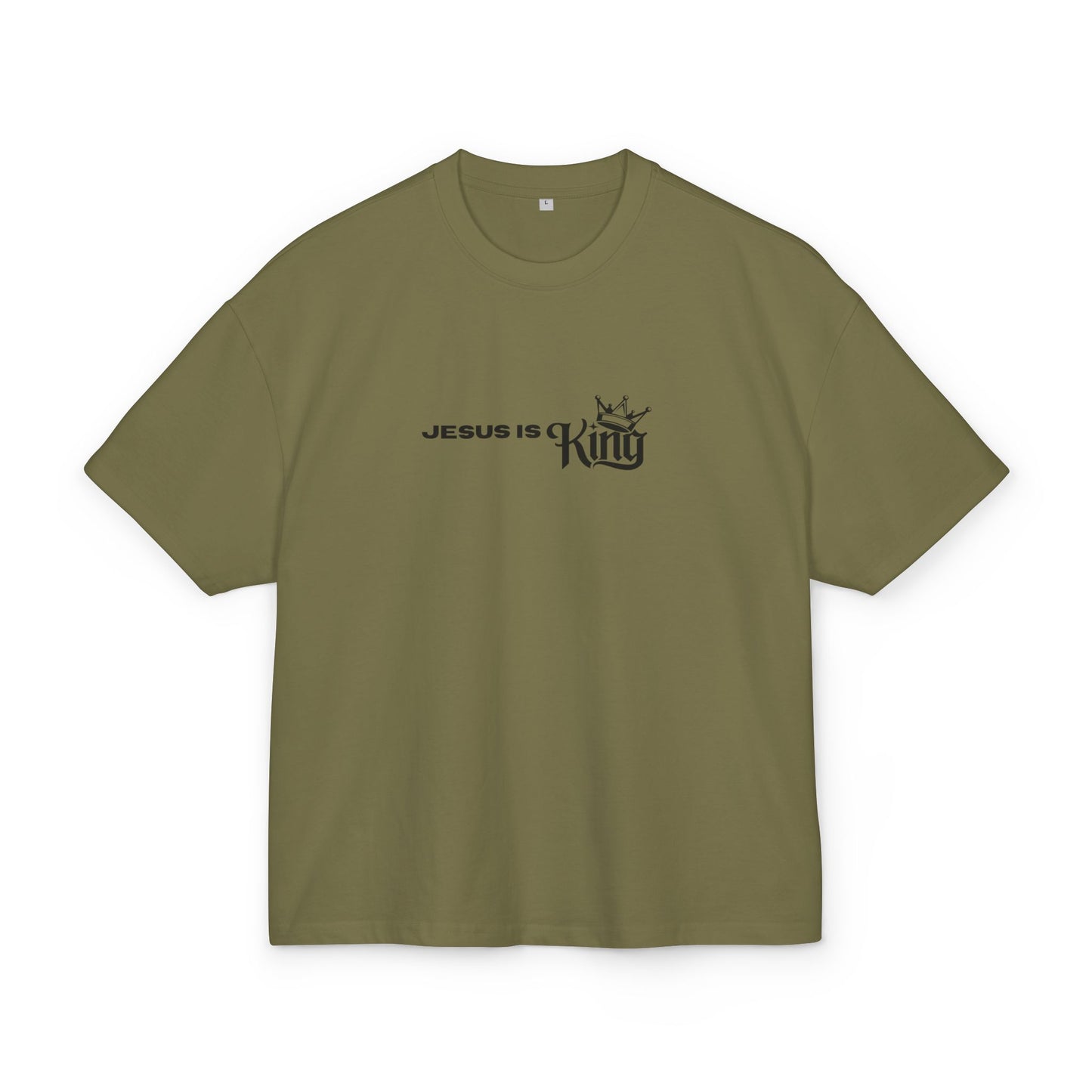 Unisex Cotton Boxy Tee - Jesus is King Design