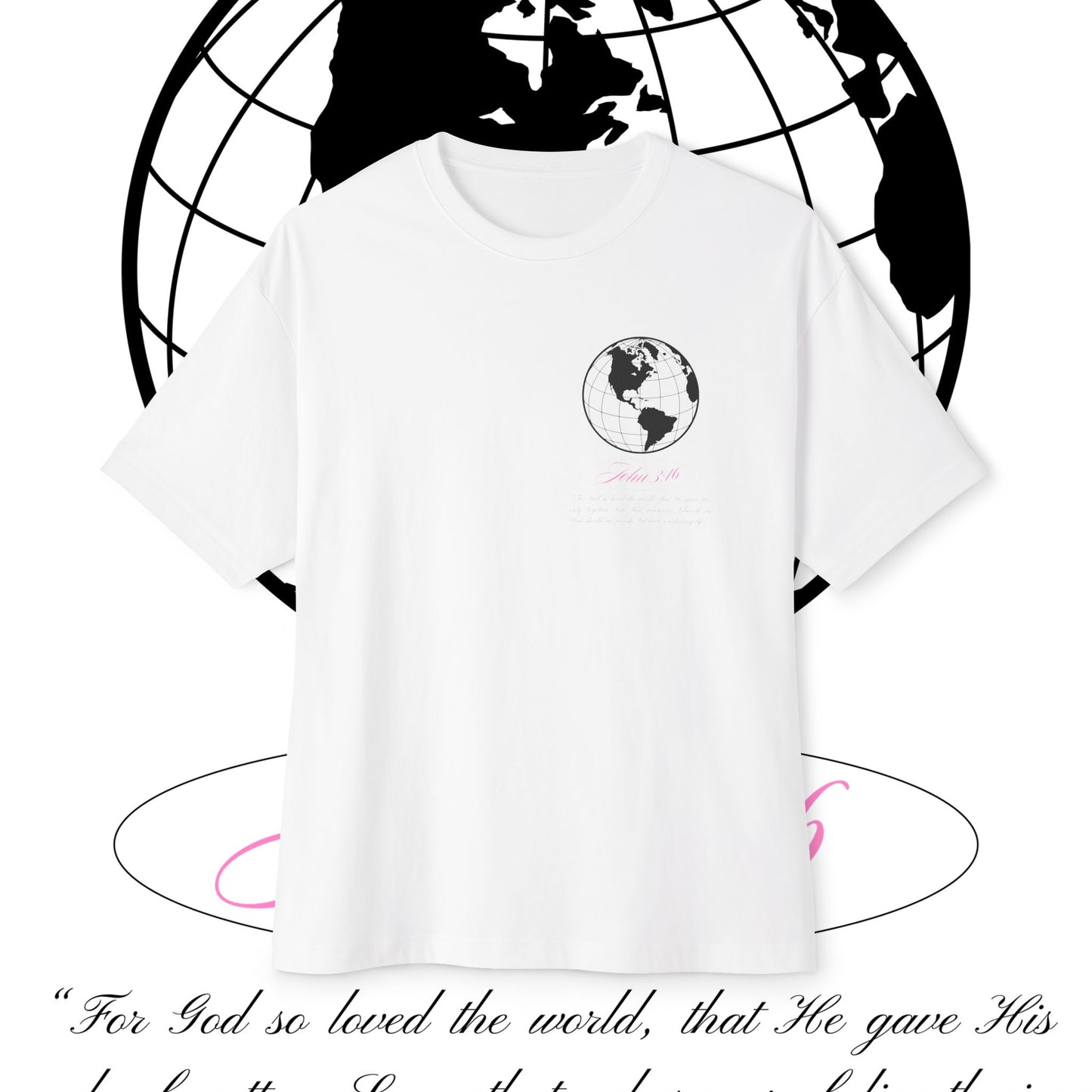 Oversized Boxy Tee - JOHN 3:16 T- Shirt 🩷
