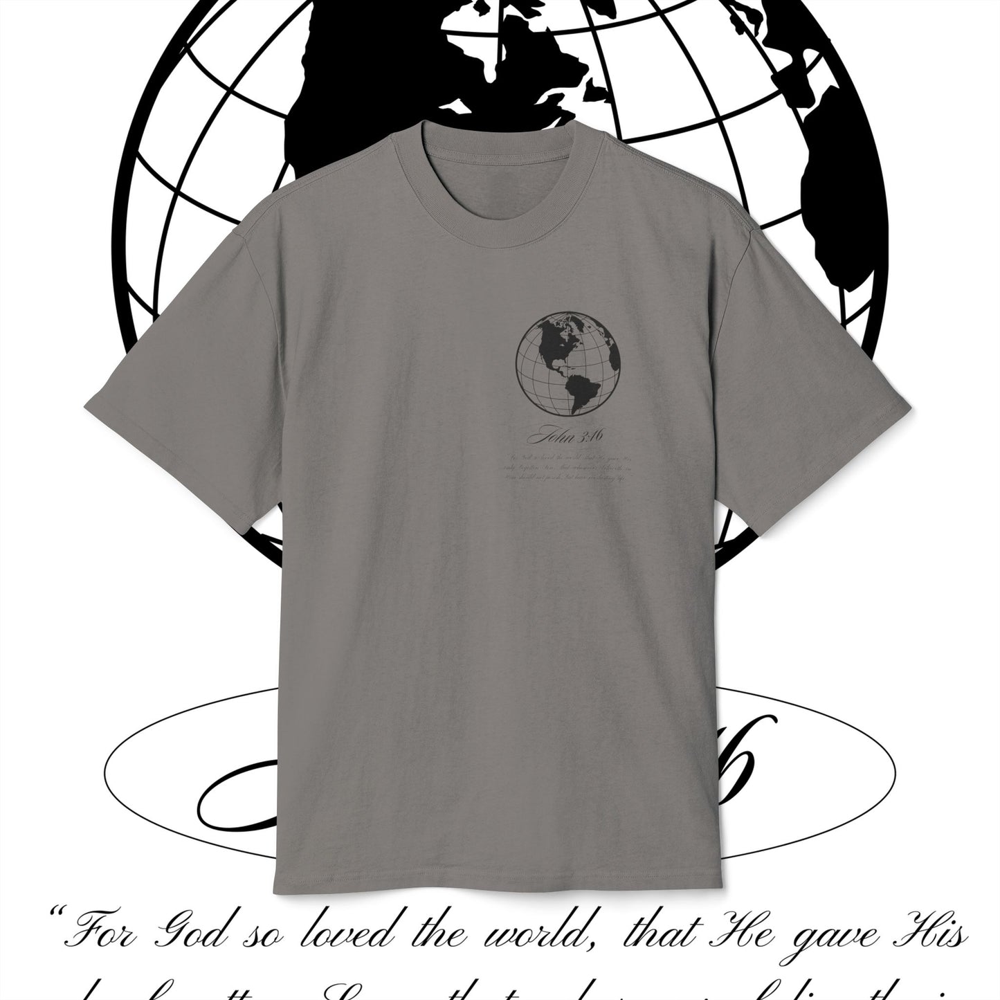 Heavy Faded Graphic Tee - JOHN 3:16