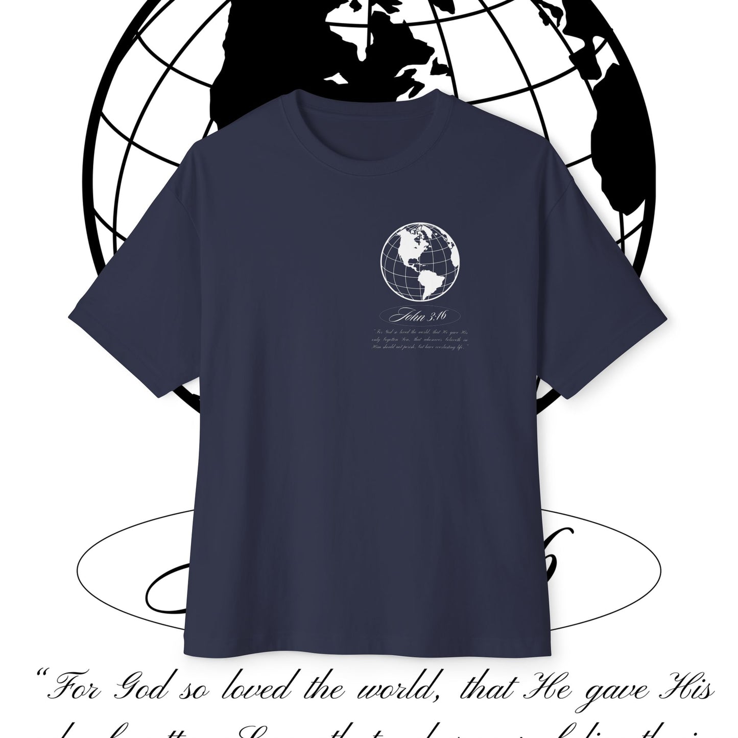 Oversized Boxy Tee - JOHN 3:16 T- Shirt
