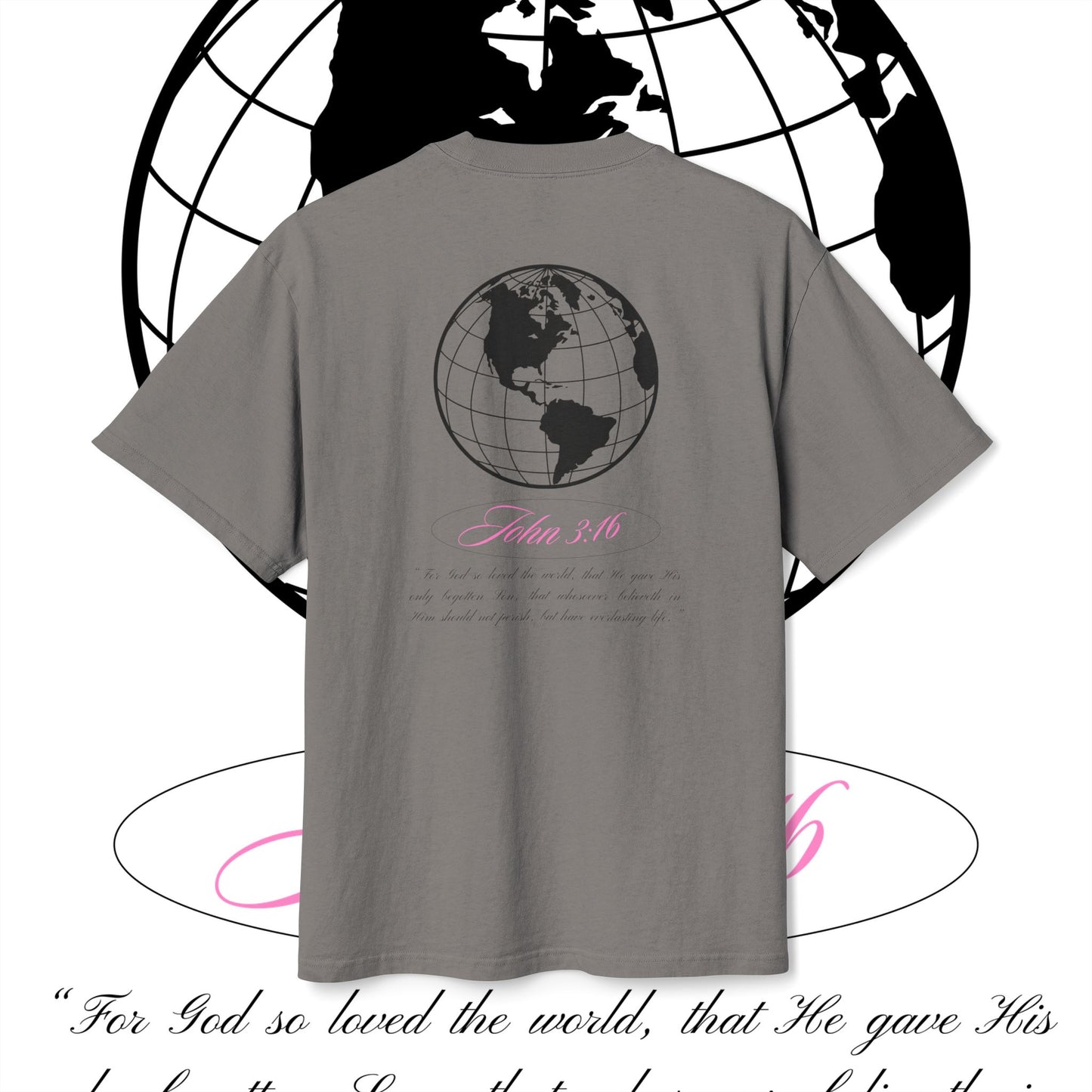 Heavy Faded Graphic Tee - JOHN 3:16 🩷