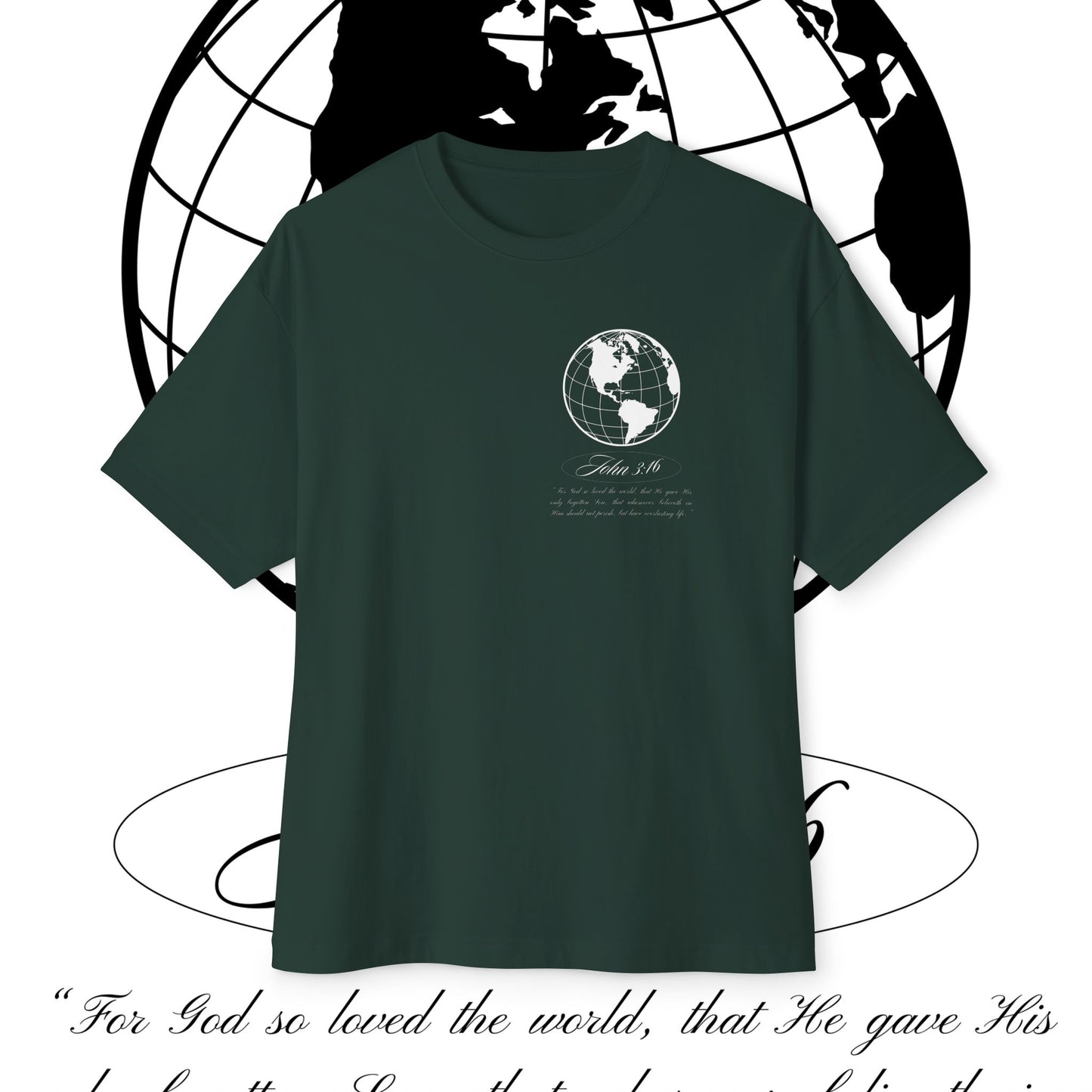 Oversized Boxy Tee - JOHN 3:16 T- Shirt
