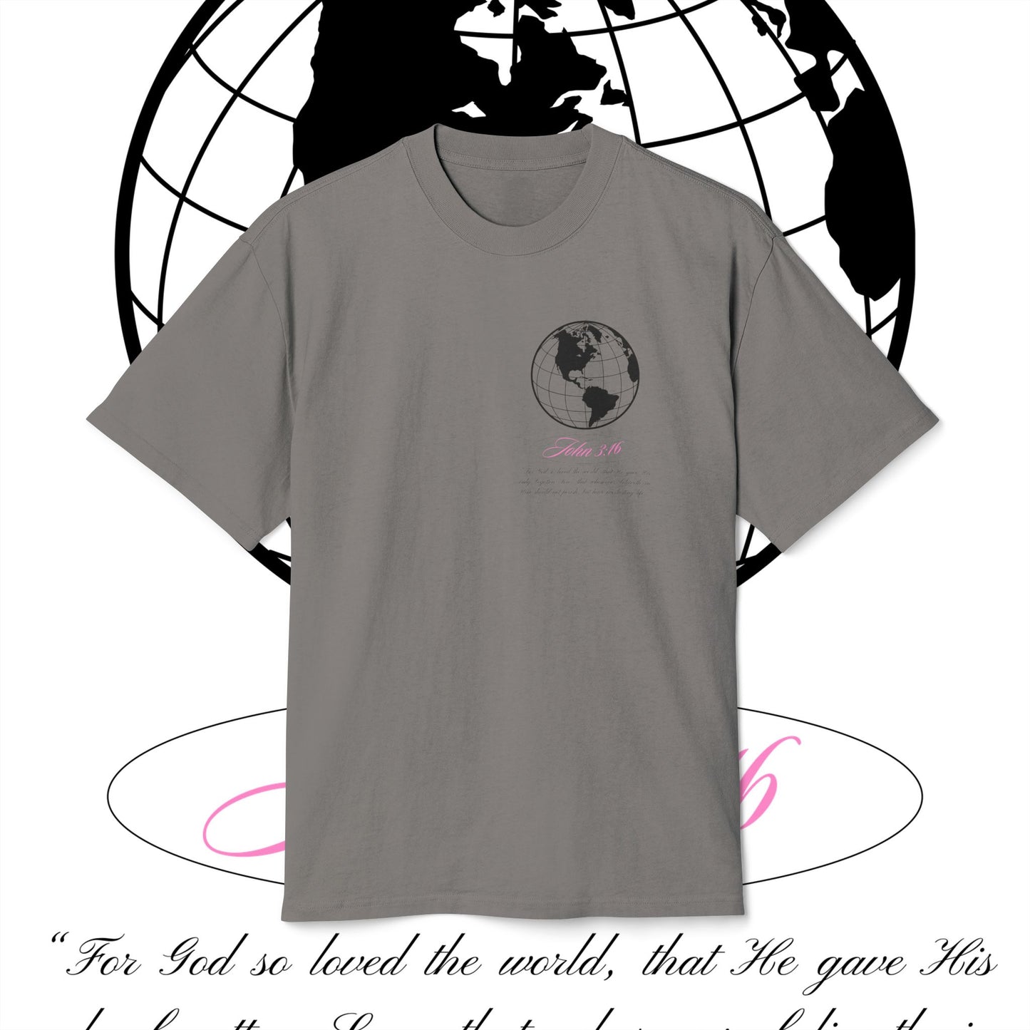 Heavy Faded Graphic Tee - JOHN 3:16 🩷
